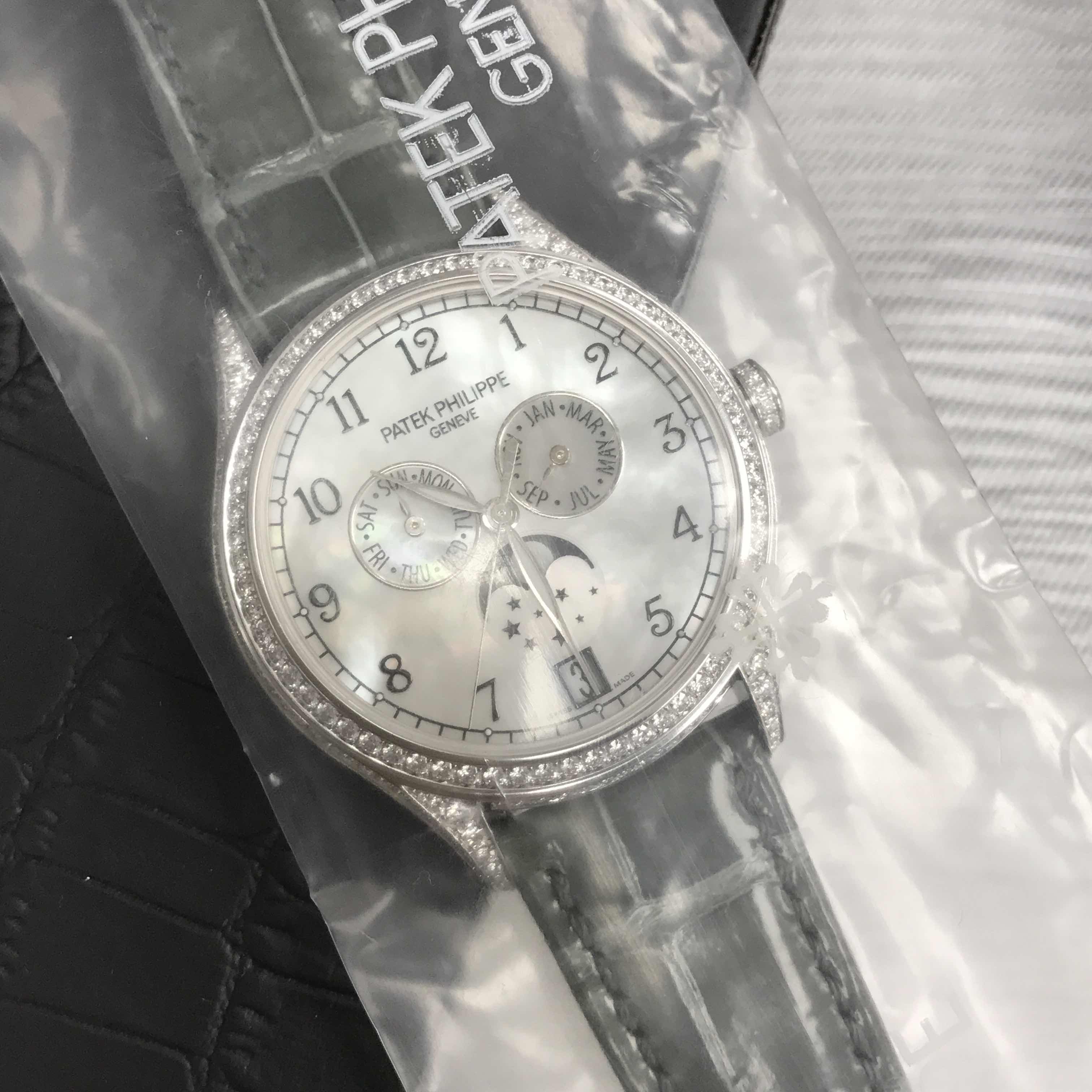 Patek Philippe 4948G-010 Grand Complications Automatic 18kt White Gold Diamond Dial Replica Watch - Image 4
