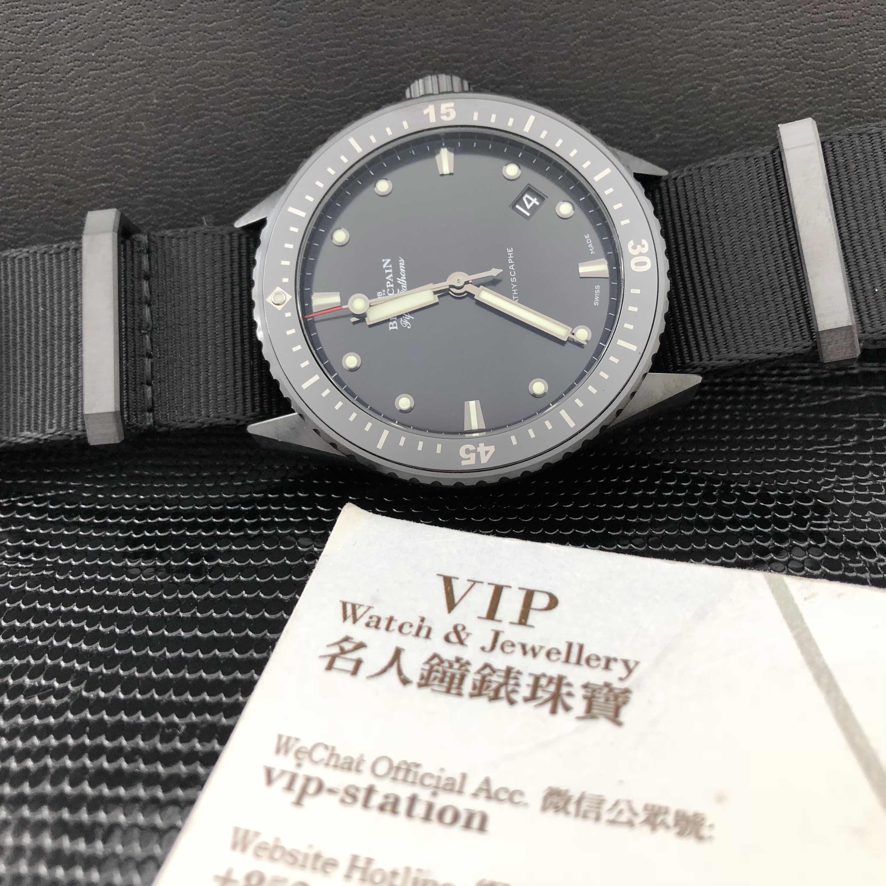 Blancpain 5000-0130-NABA Fifty Fathoms Replica Watch, Automatic, Ceramic Case, Black Dial - Image 5