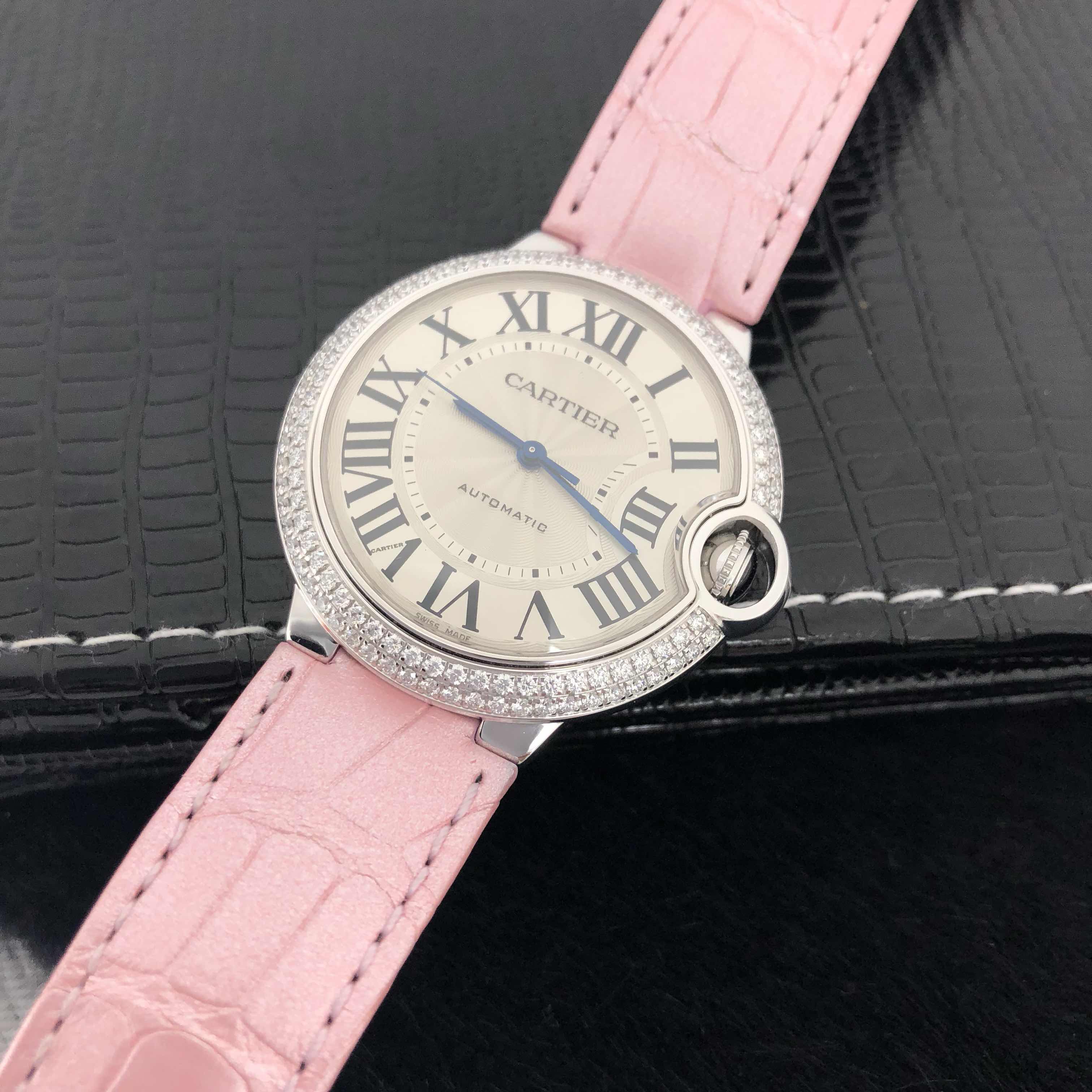 -15000-Cartier WJBB0011 BALLON BLEU Automatic 18kt White Gold Diamond Replica Watch - Automatic - Image 4