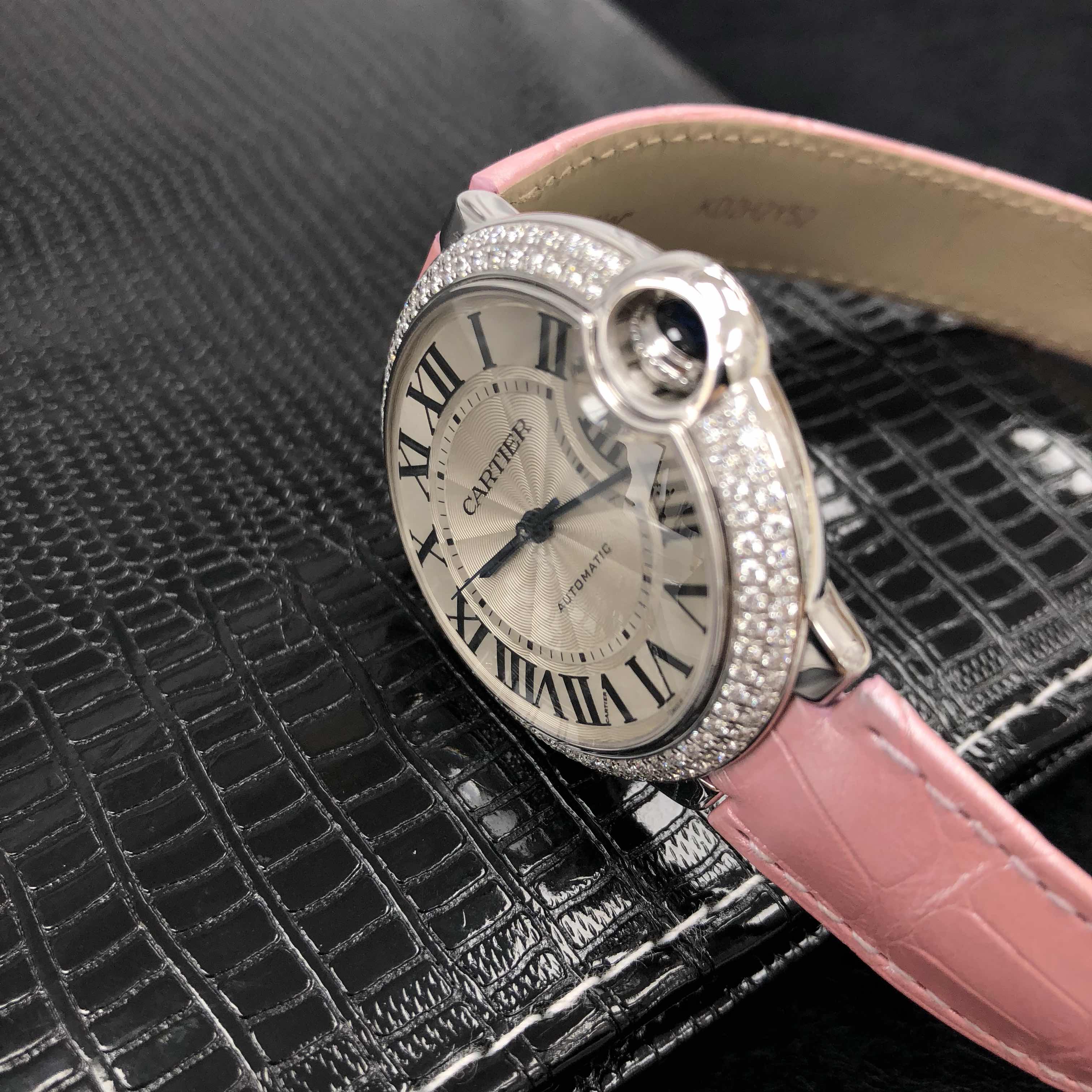 -15000-Cartier WJBB0011 BALLON BLEU Automatic 18kt White Gold Diamond Replica Watch - Automatic - Image 5