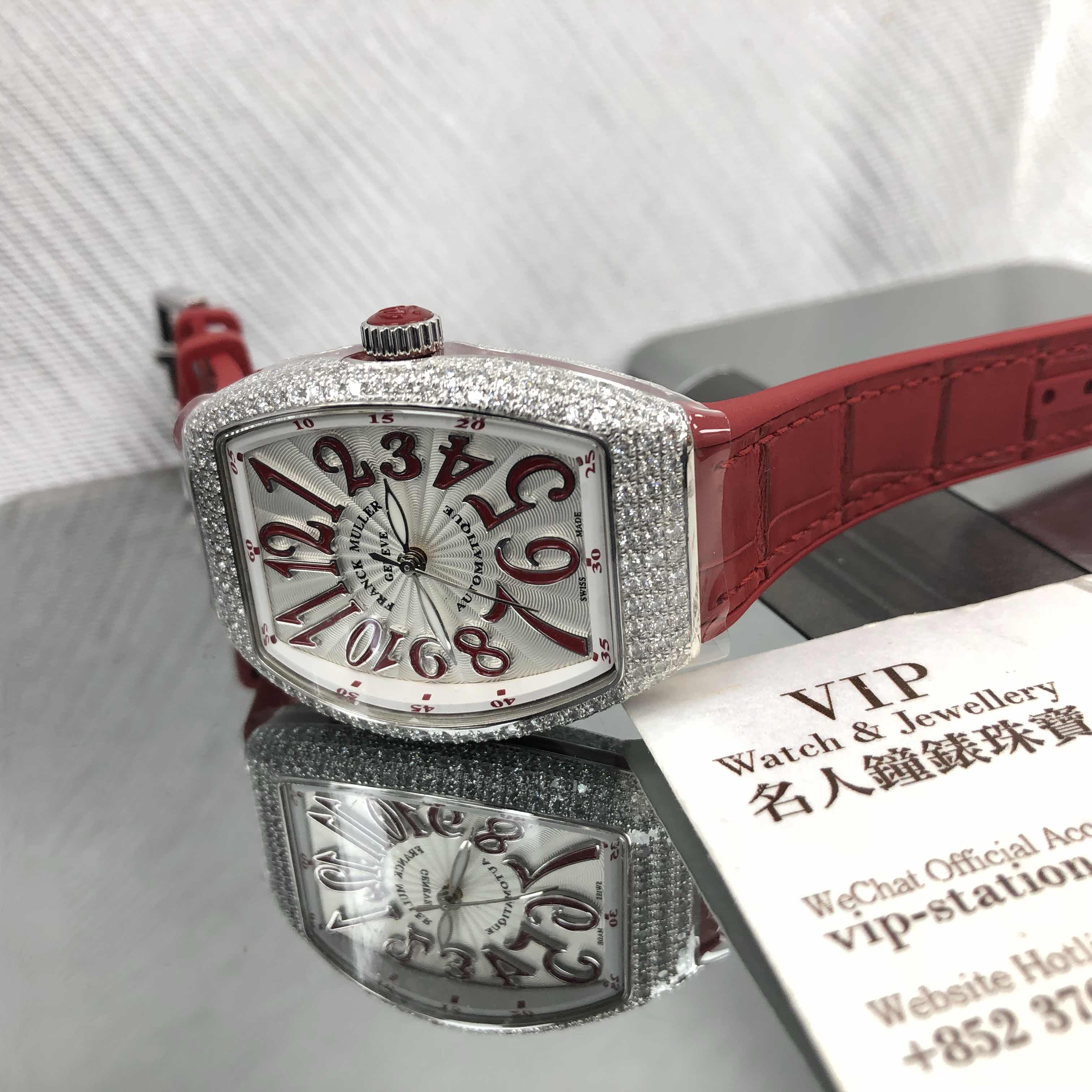 Franck Muller V 32 SC AT FO D AC.RG VANGUARD Automatic White Dial Red Strap Replica Watch - Image 5