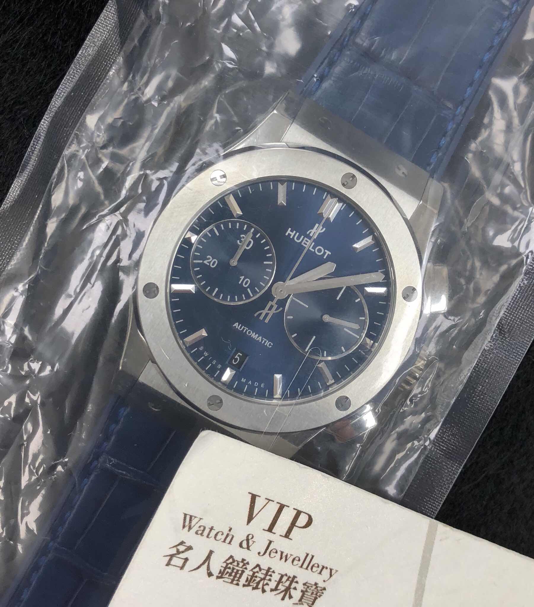 Hublot 521.NX.7170.LR CLASSIC FUSION Auto Titanium Replica Watch - Blue Dial & Rubber Strap - Image 5