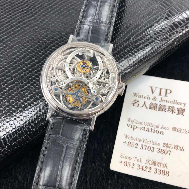 Breguet 3355PT/00/986 Classic Manual Wind Platinum Silver Dial Alligator Strap Replica Watch - Image 5