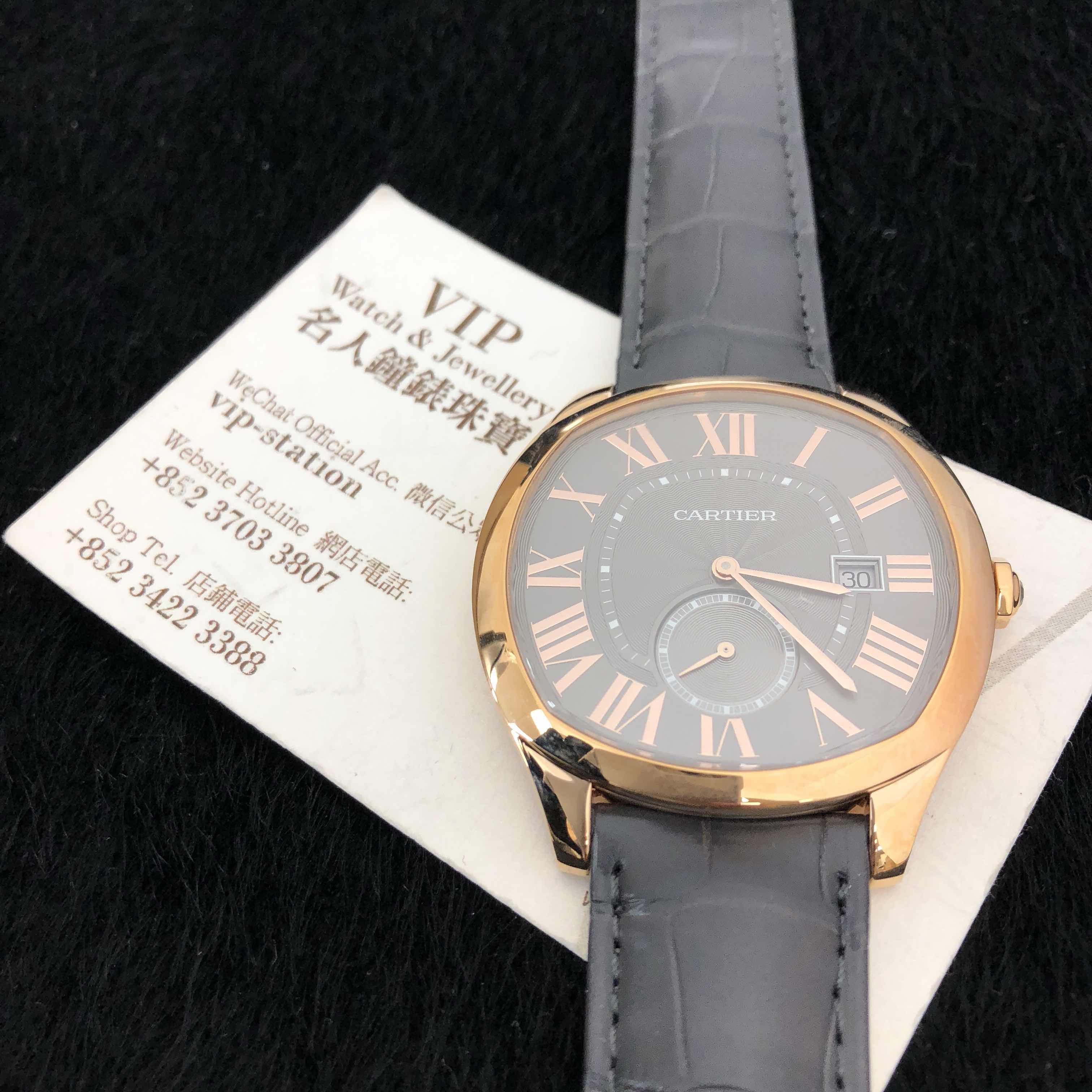 Cartier WGNM0004 DRIVE DE CARTIER Automatic 41mm 18kt Rose Gold Alligator Strap Black Dial Replica - Image 5
