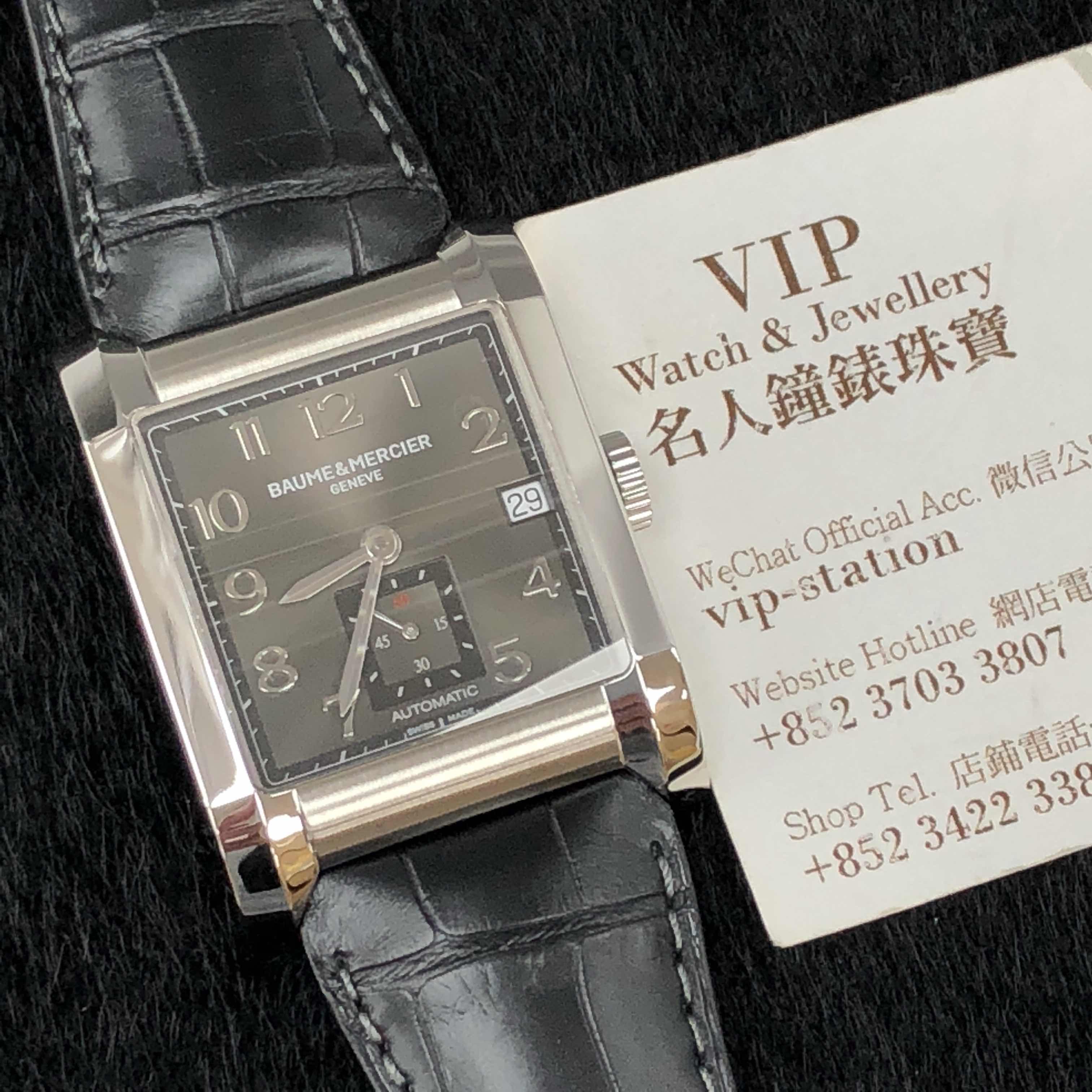 Baume & Mercier M0A10027 Hampton Quartz Stainless Steel Black Dial Replica Watch - Image 5