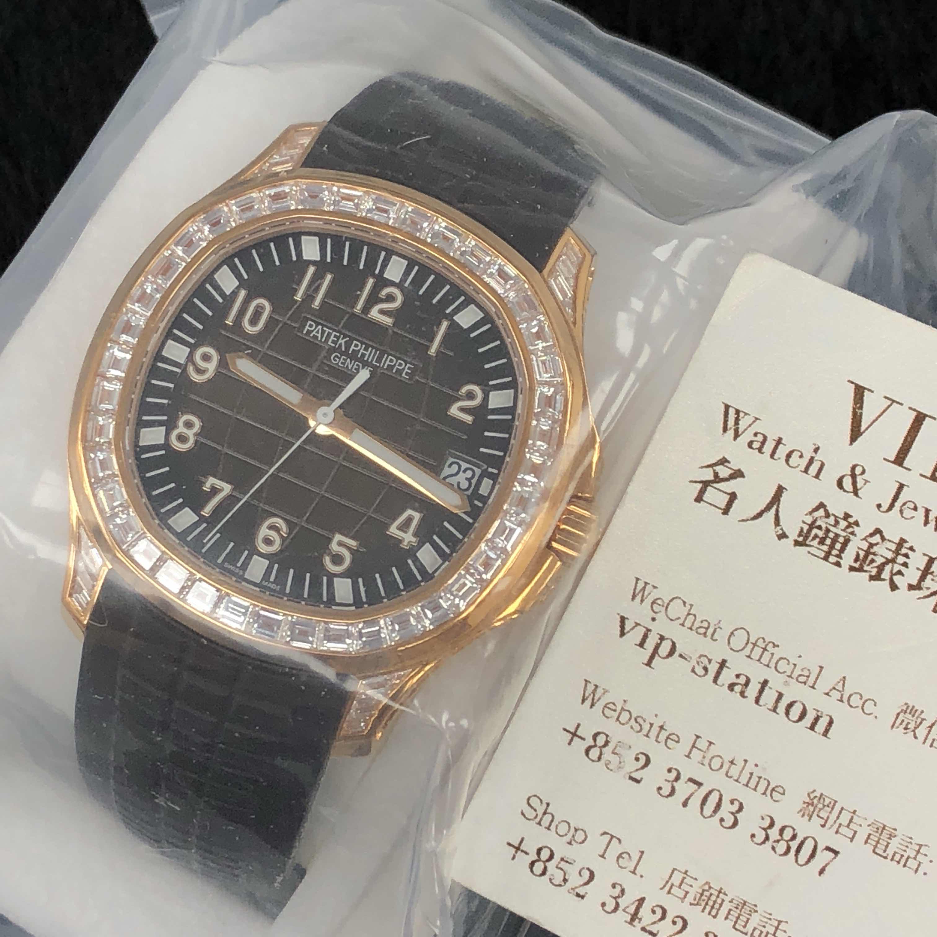 Patek Philippe 5167/300R-010 Aquanaut Automatic 18kt Rose Gold Diamonds Black Dial Rubber Replica - Image 3