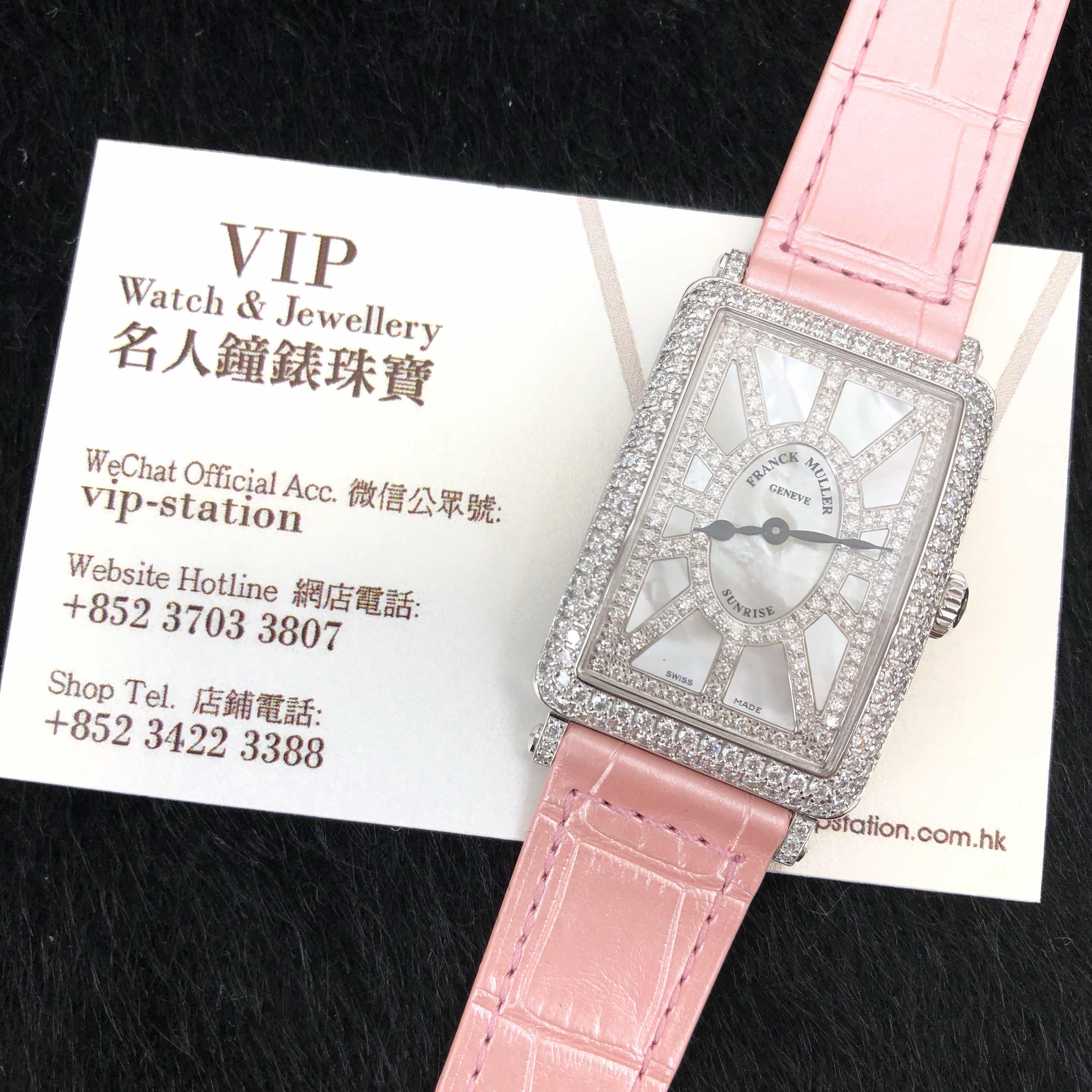Franck Muller 952 QZ SNR D CD OG LONG ISLAND Quartz 18kt White Gold & Diamond Replica Watch, Pink - Image 5