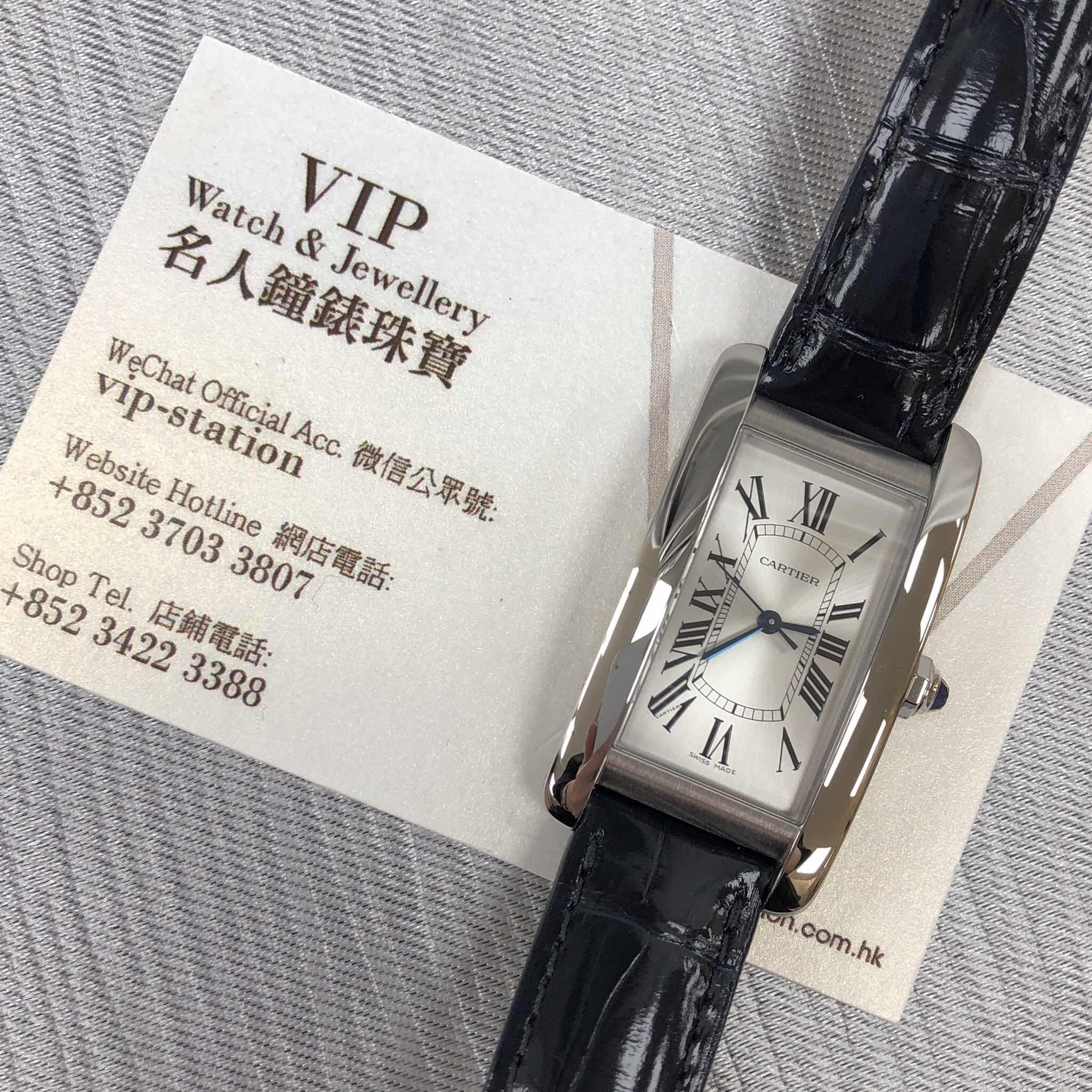 Cartier WSTA0017 TANK Automatic Replica Watch - 22.6mm Steel Case - Black Alligator Strap - Silver - Image 5