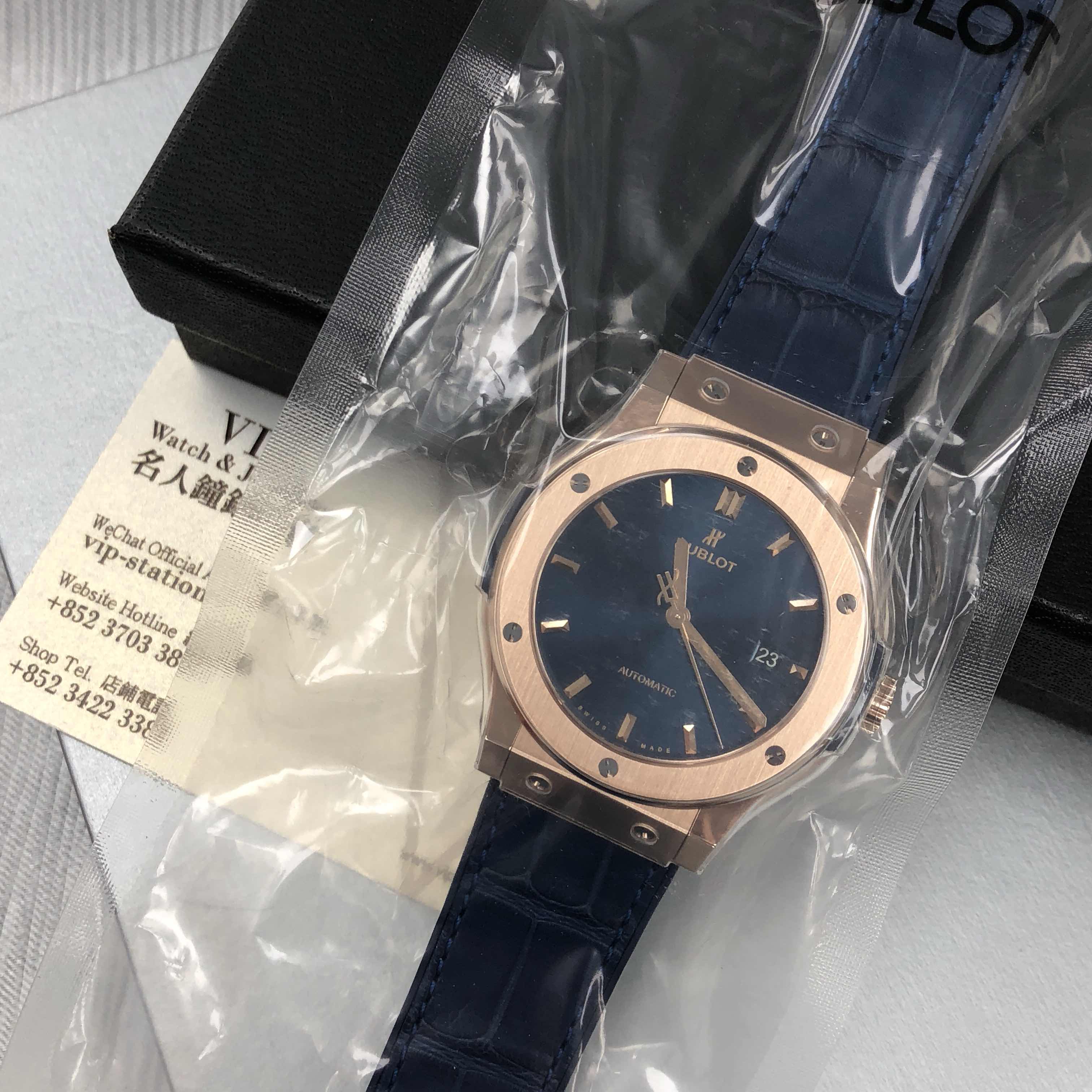 Hublot Classic Fusion 542.OX.7180.LR Automatic 18kt Rose Gold Blue Dial Replica Watch - Image 4
