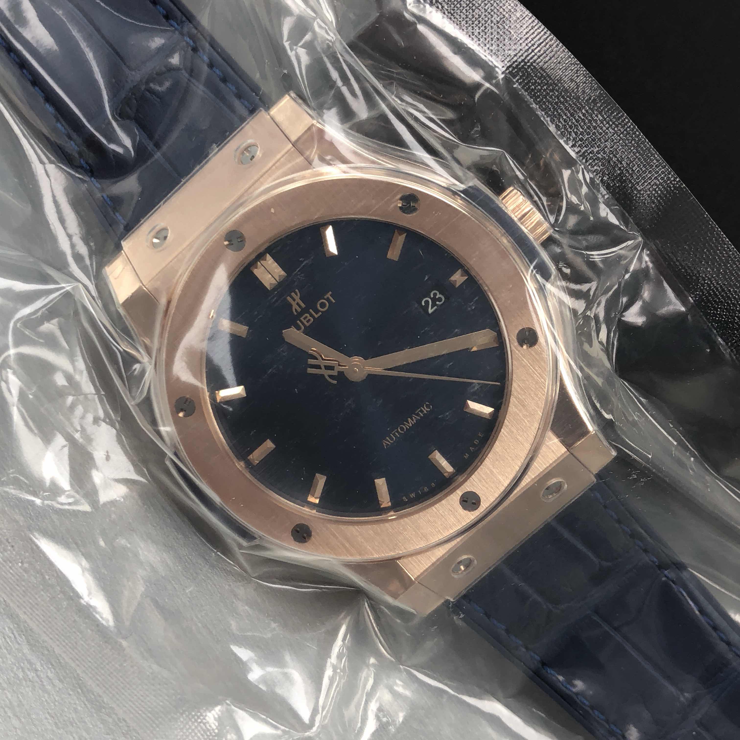 Hublot Classic Fusion 542.OX.7180.LR Automatic 18kt Rose Gold Blue Dial Replica Watch - Image 5