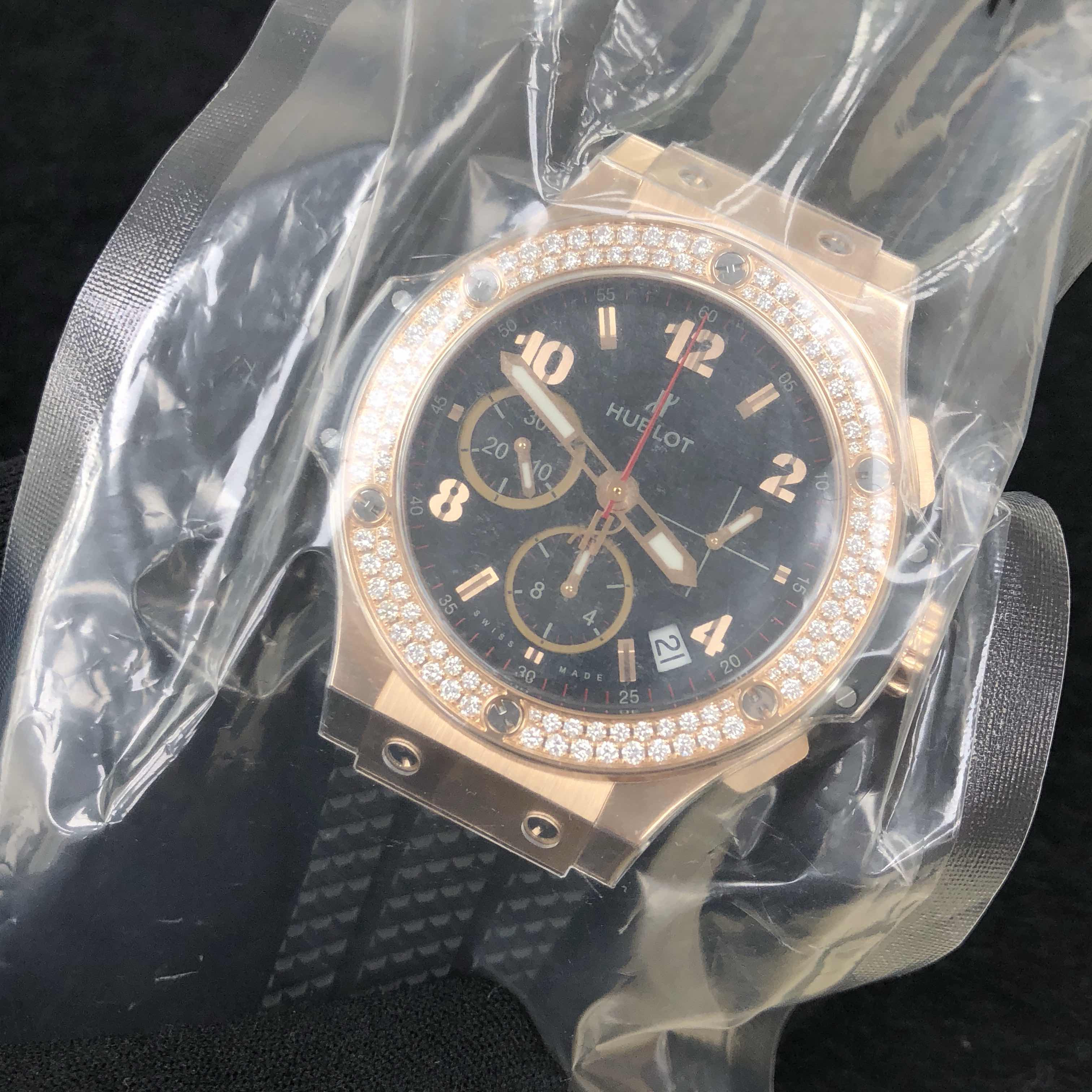 Hublot 341.PX.130.RX.114 BIG BANG Automatic 18kt Rose Gold & Diamonds Replica Watch - Black Dial & - Image 5