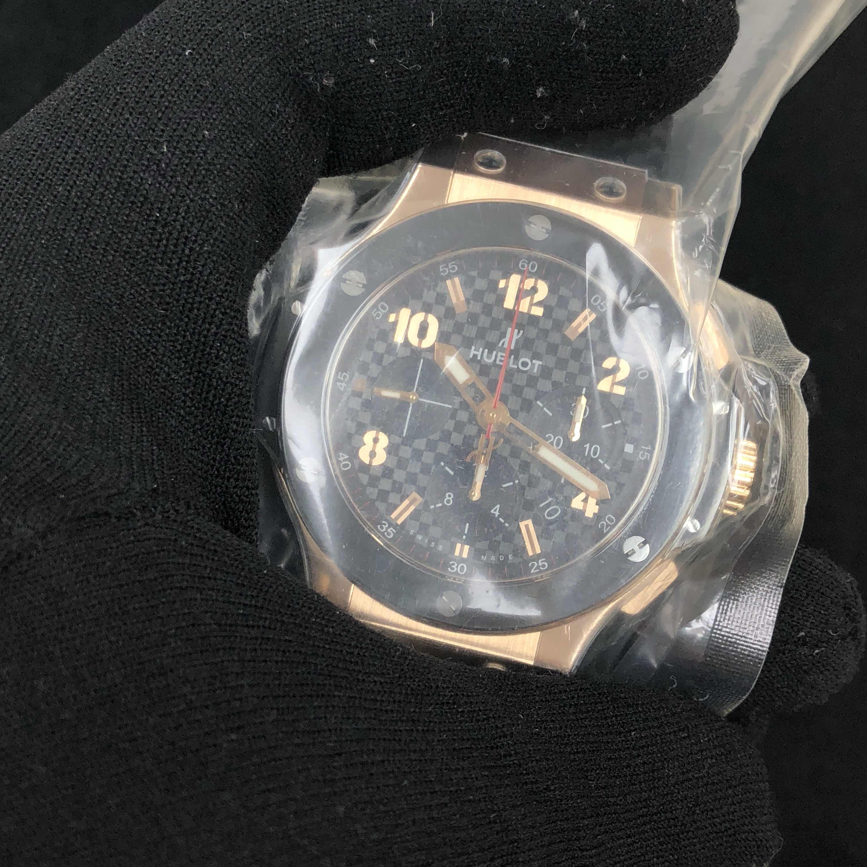 301.PB.131.RX - Hublot BIG BANG Automatic 18kt Rose Gold Replica Watch - Ceramic Bezel - Black Dial - Image 5