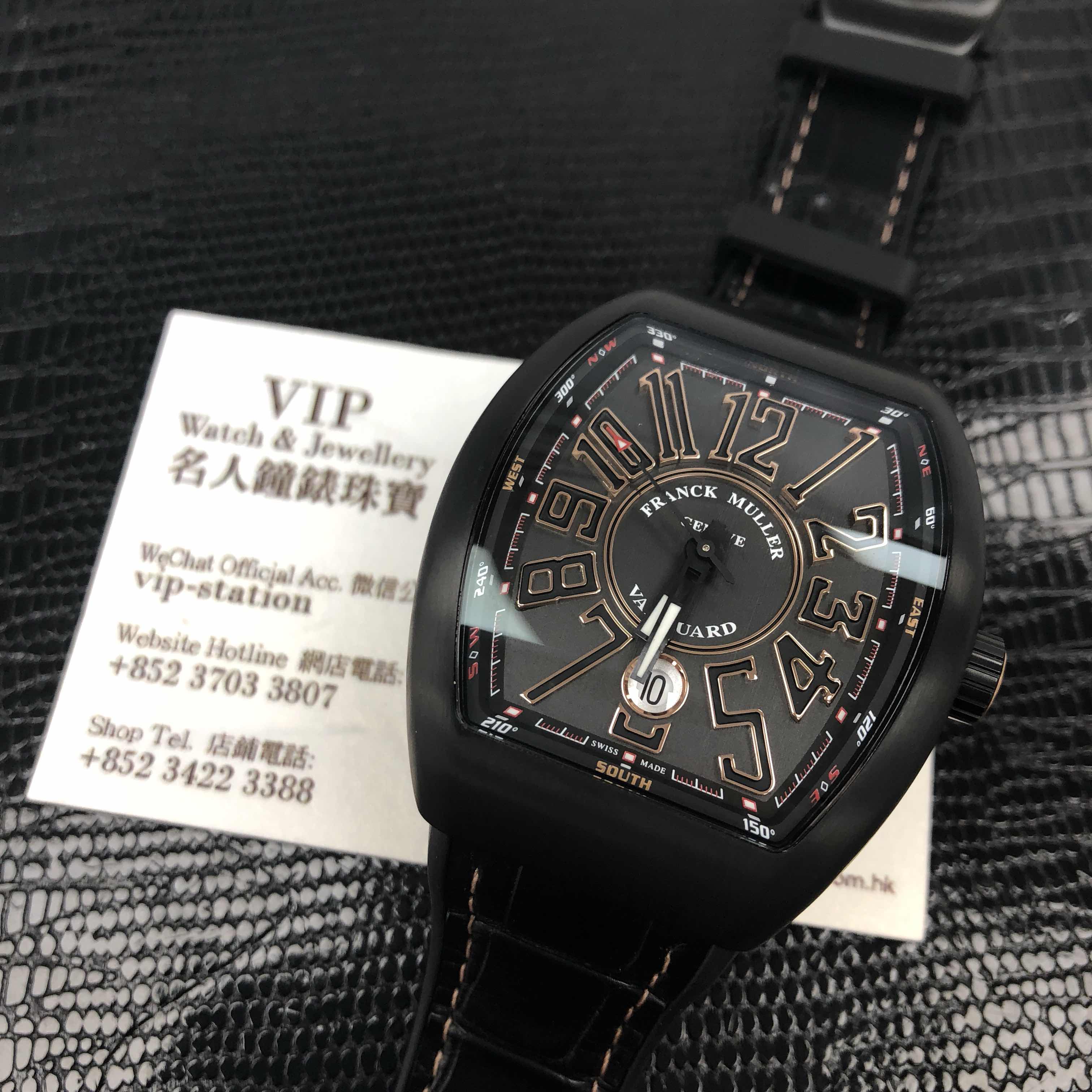 Franck Muller V 41 SC DT TT NR BR5N Vanguard Automatic Black Dial Leather Replica Watch - Image 5