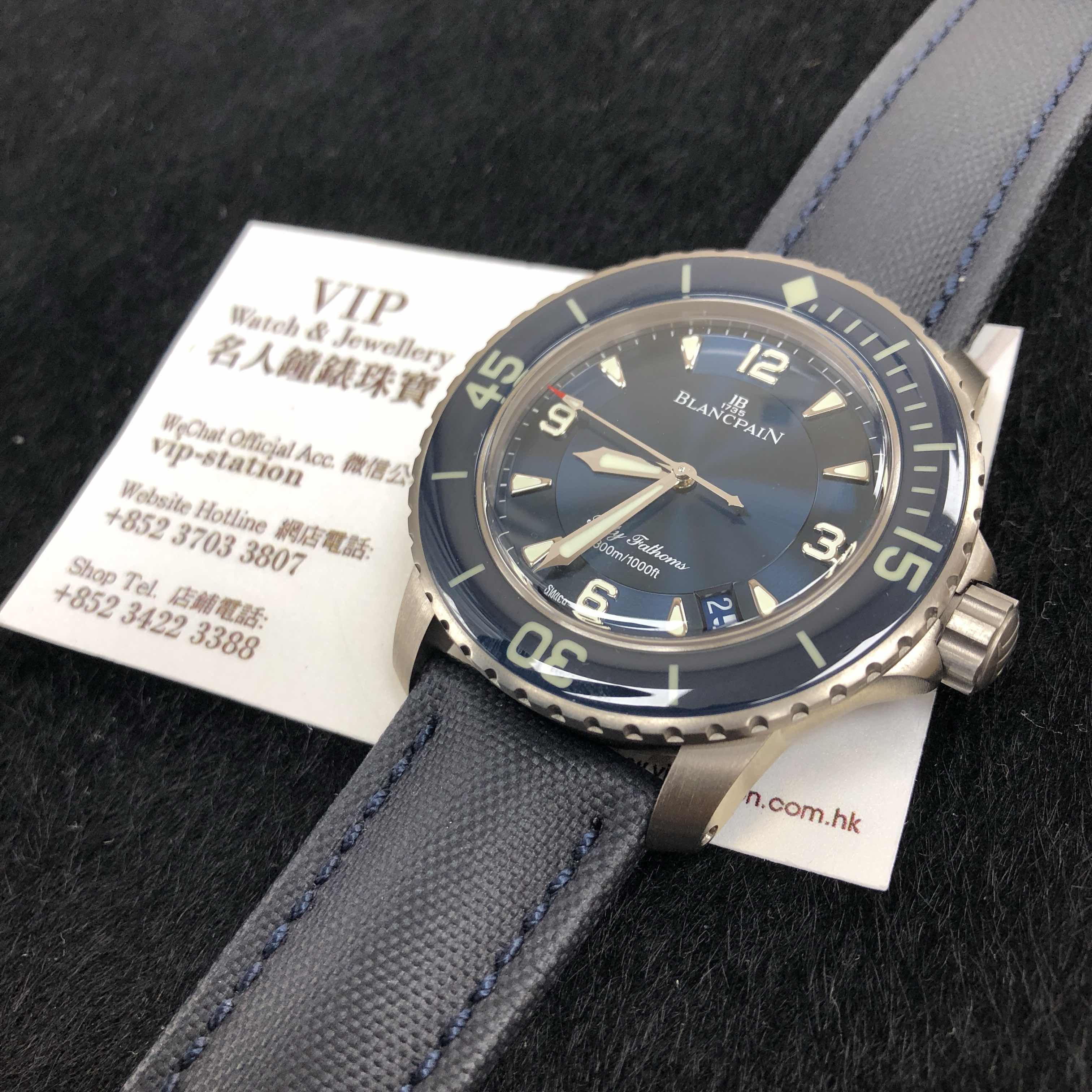 Blancpain 5015-12B40-52A Fifty Fathoms Replica Watch - Automatic - PVD Titanium - Blue Dial - Image 5