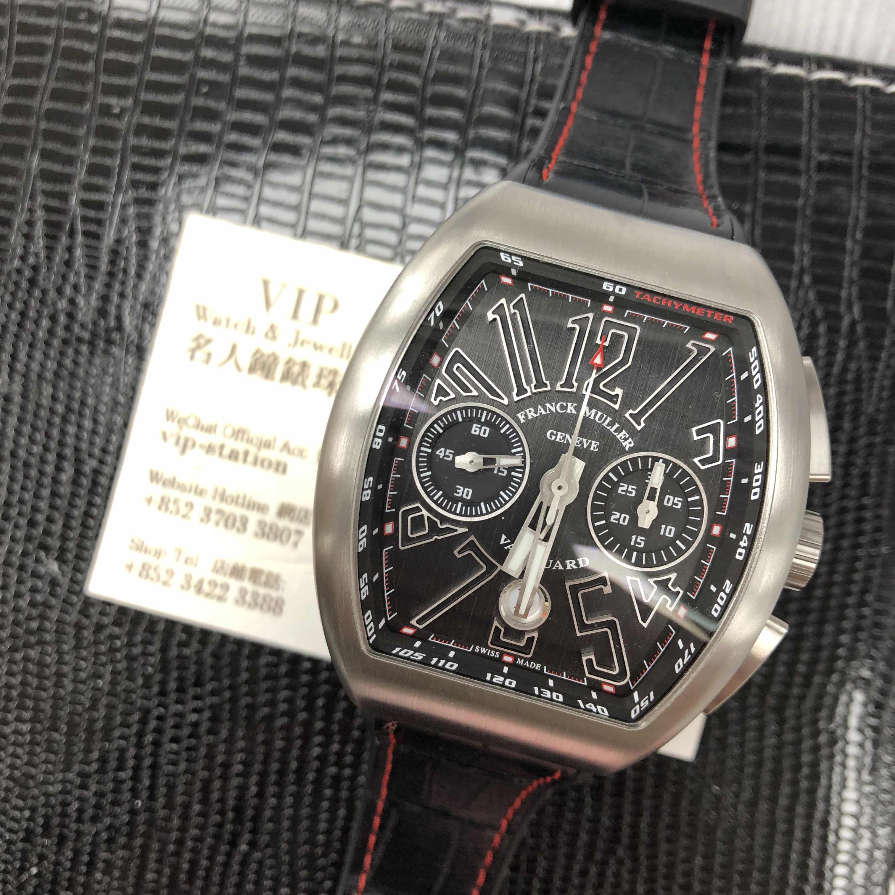 Franck Muller V 45 CC DT AC.BR.NR Vanguard Replica Watch, Black Dial, Steel Case, Rubber Strap - Image 5