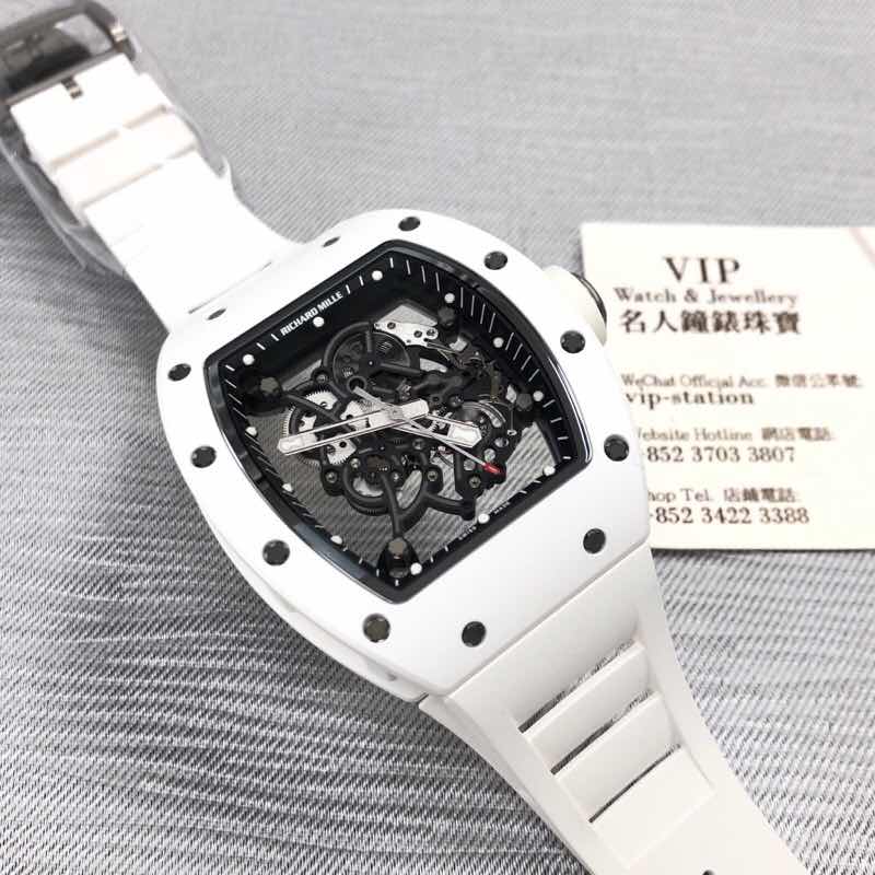 Richard Mille RM055 MAN SERIES Ceramic Manual Wind White Rubber Strap Replica Watch - Image 5