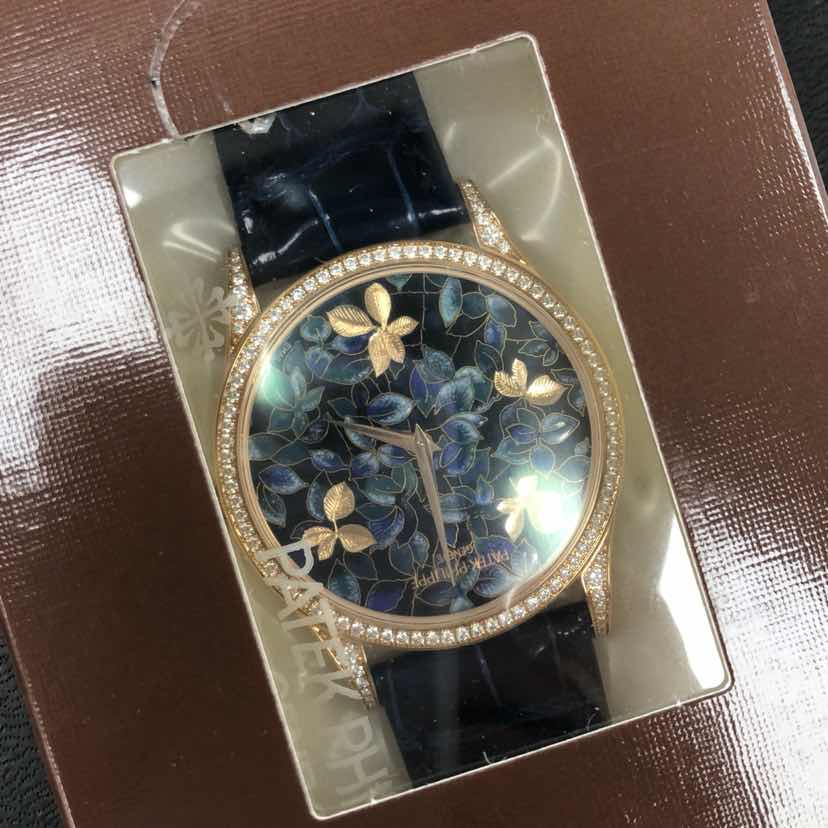 Patek Philippe 5077/100R-032 Calatrava Replica Watch, Automatic, Blue Dial, 18kt Rose Gold & - Image 4