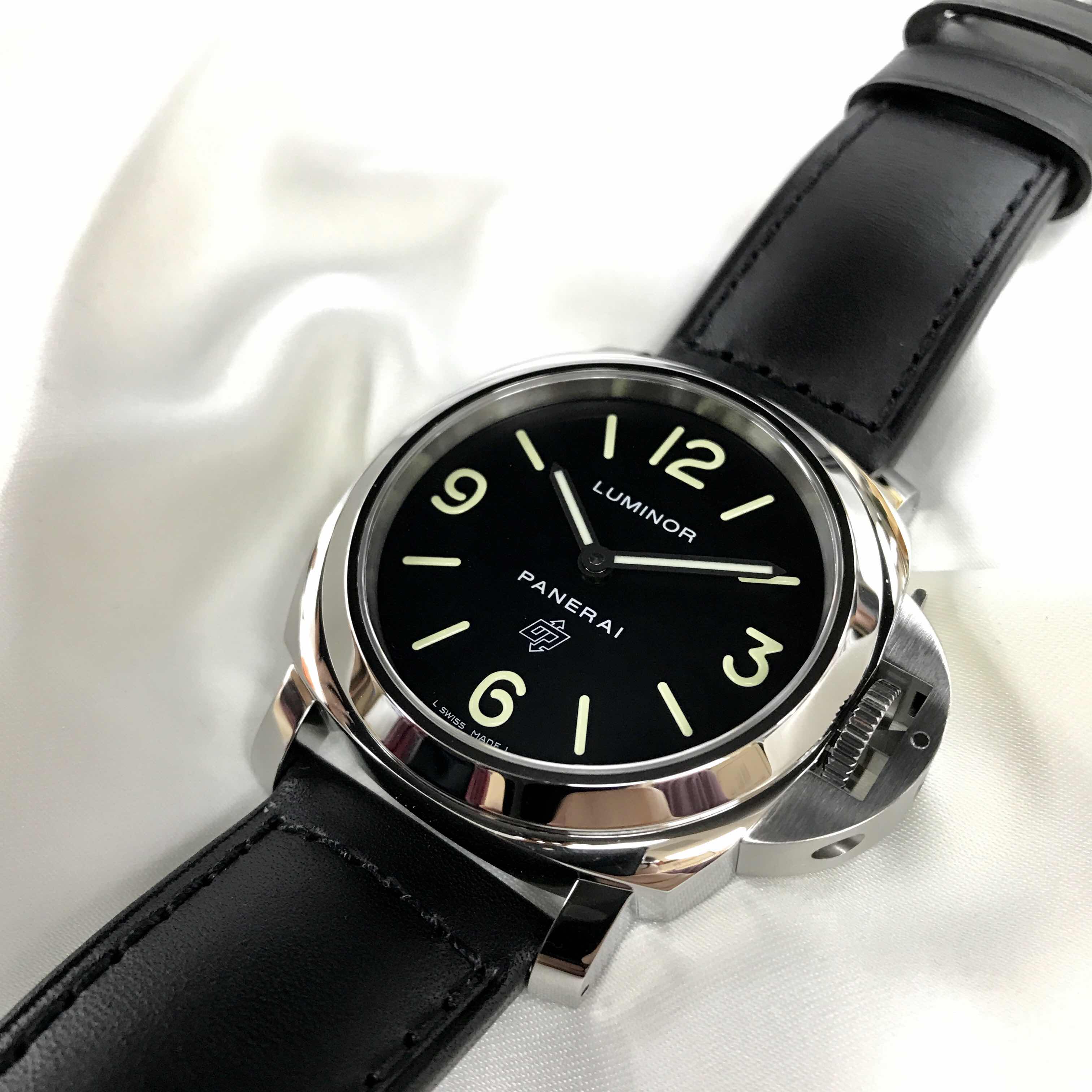Panerai PAM01000 LUMINOR Manual Wind Steel Case Black Dial Replica Watch - Image 5