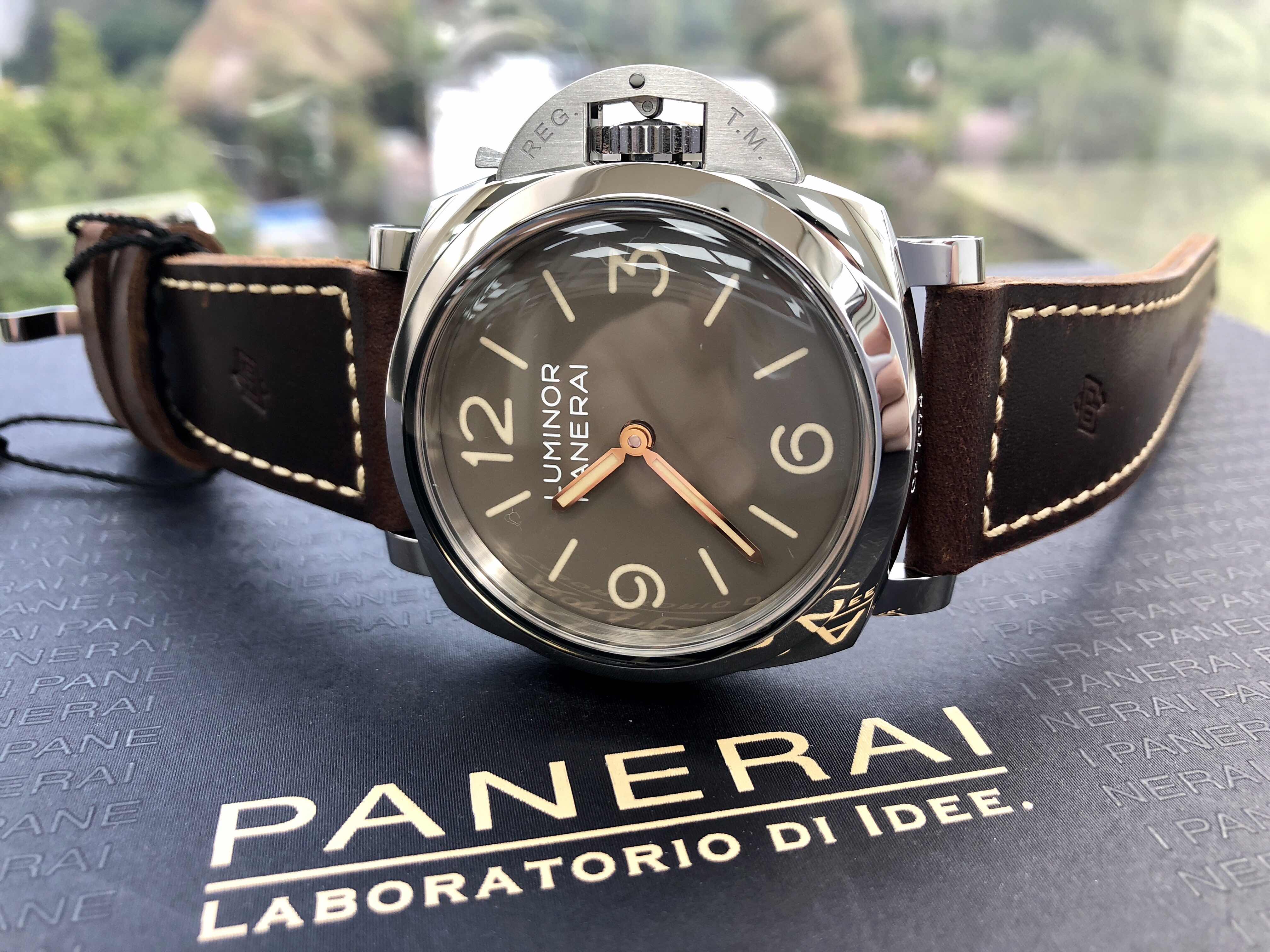 Panerai PAM00663 Luminor - Replica Watch - Brown Dial - Manual Wind - 47mm Steel Case - Cowhide - Image 5