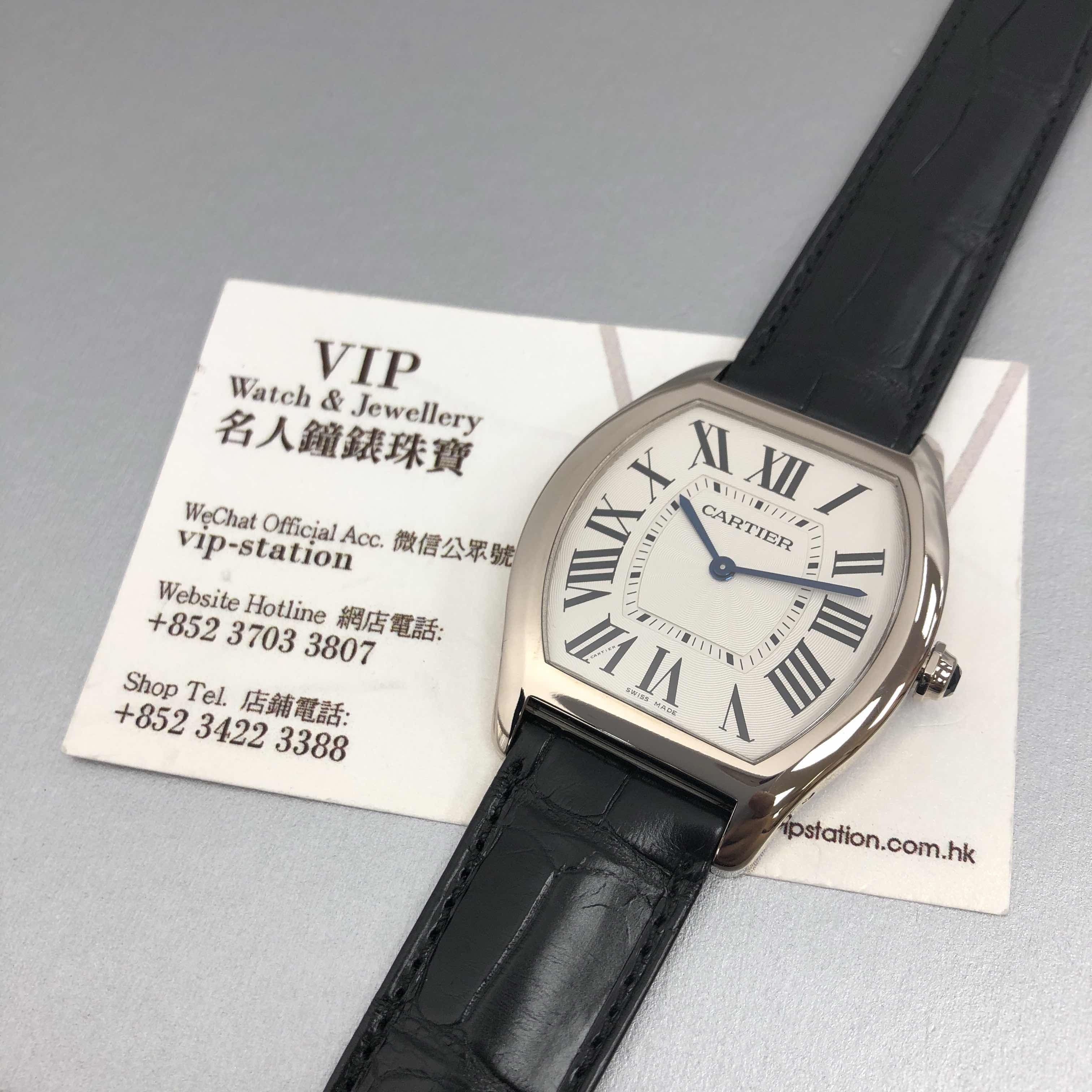 Cartier TORTUE WGTO0003 Automatic 18kt White Gold White Dial Alligator Strap Replica Watch - Image 5