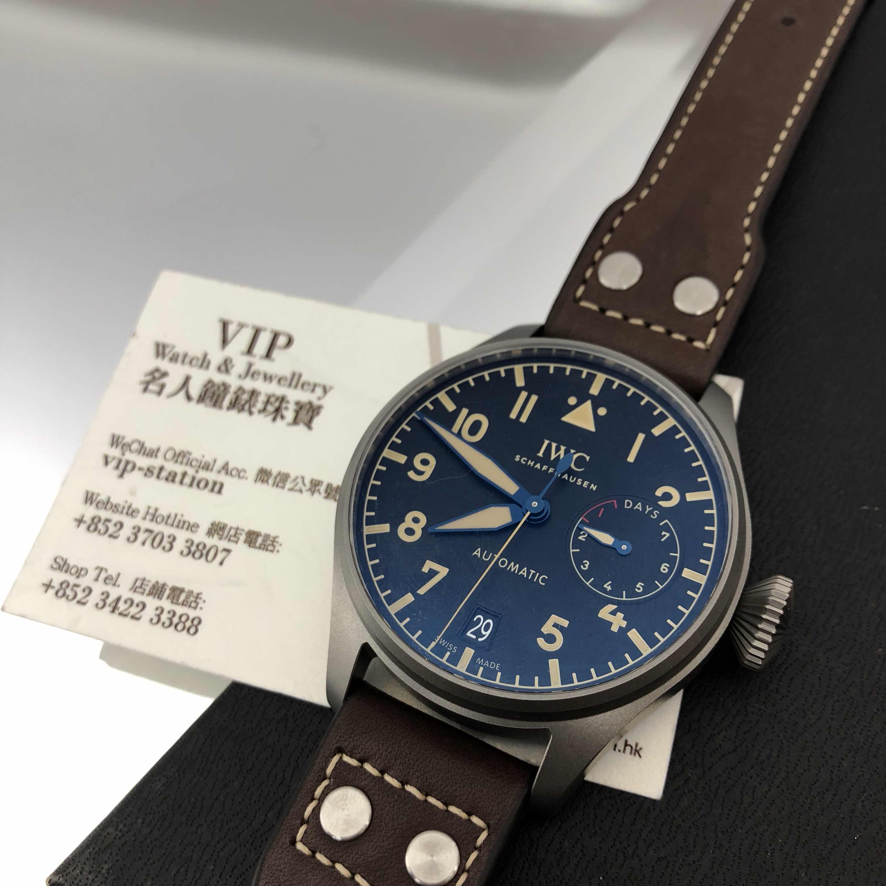 IWC IW501004 Replica Watch, Automatic, PVD Titanium Case, Black Dial, Brown Cowhide Strap - Image 5