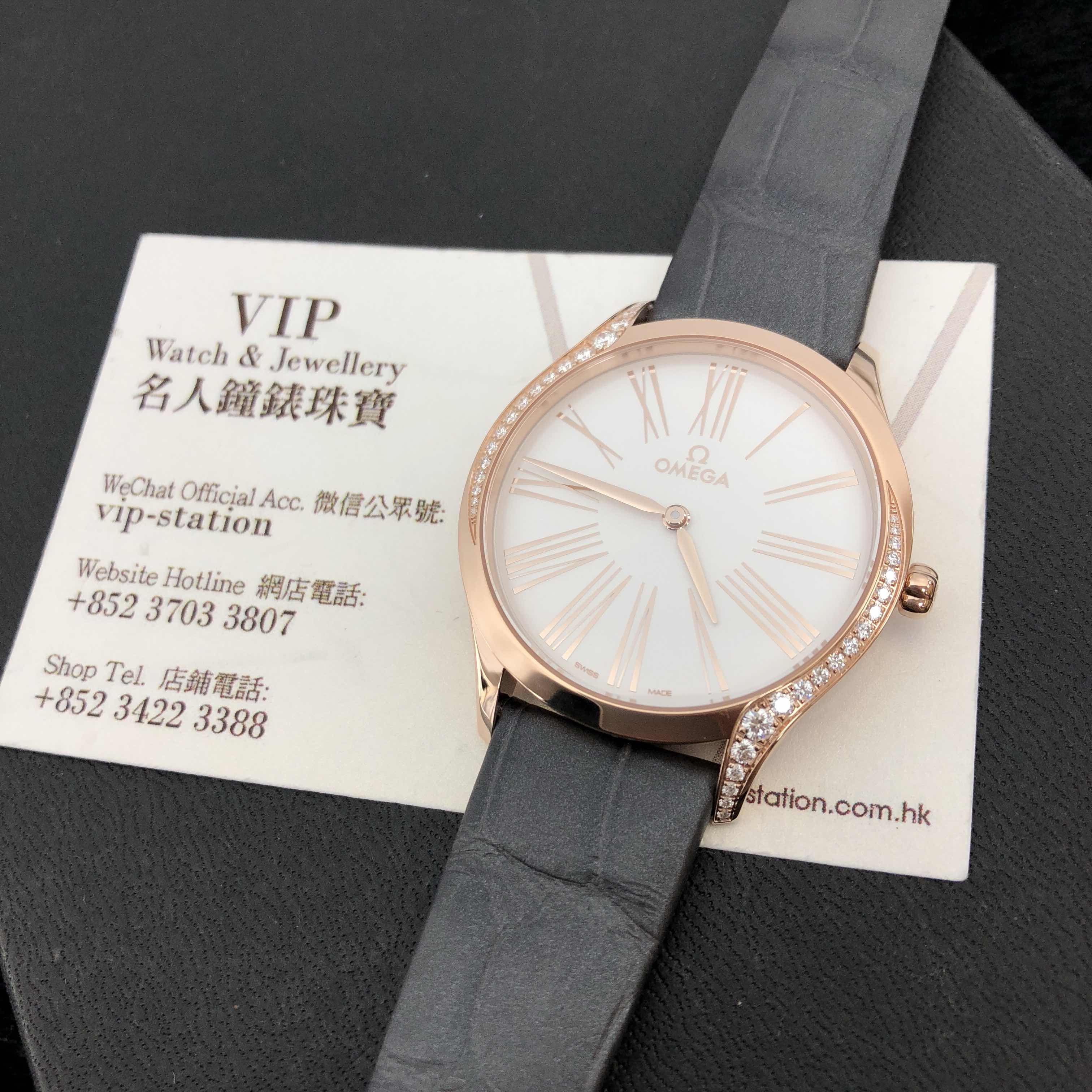 Omega De Ville 428.58.36.60.02.001 Replica Watch, Quartz Movement, 18kt Rose Gold Case with Diamonds - Image 5