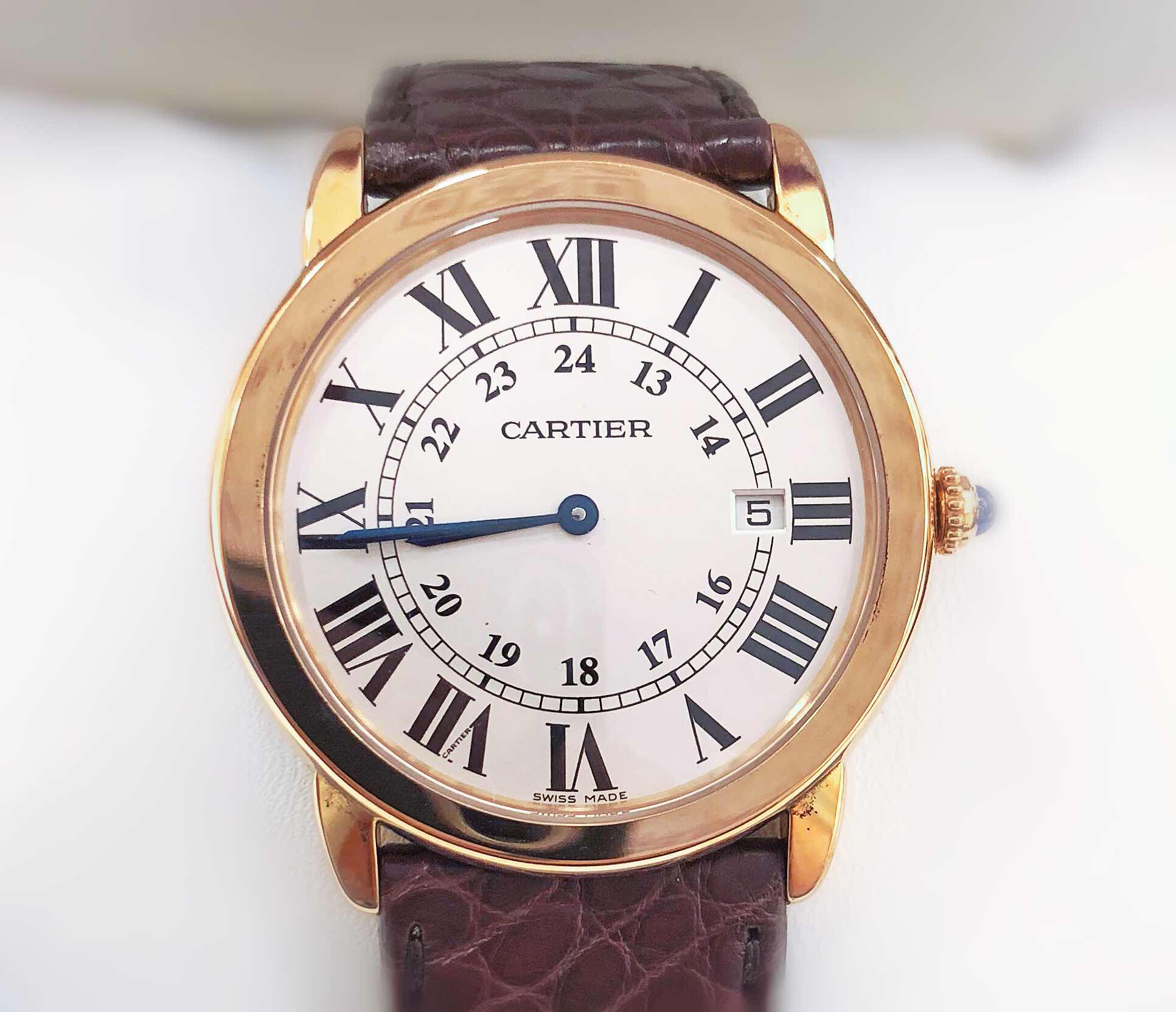Cartier W6701008 RONDE SOLO DE CARTIER Quartz 18kt Rose Gold & Steel Replica Watch, Case: White - Image 5