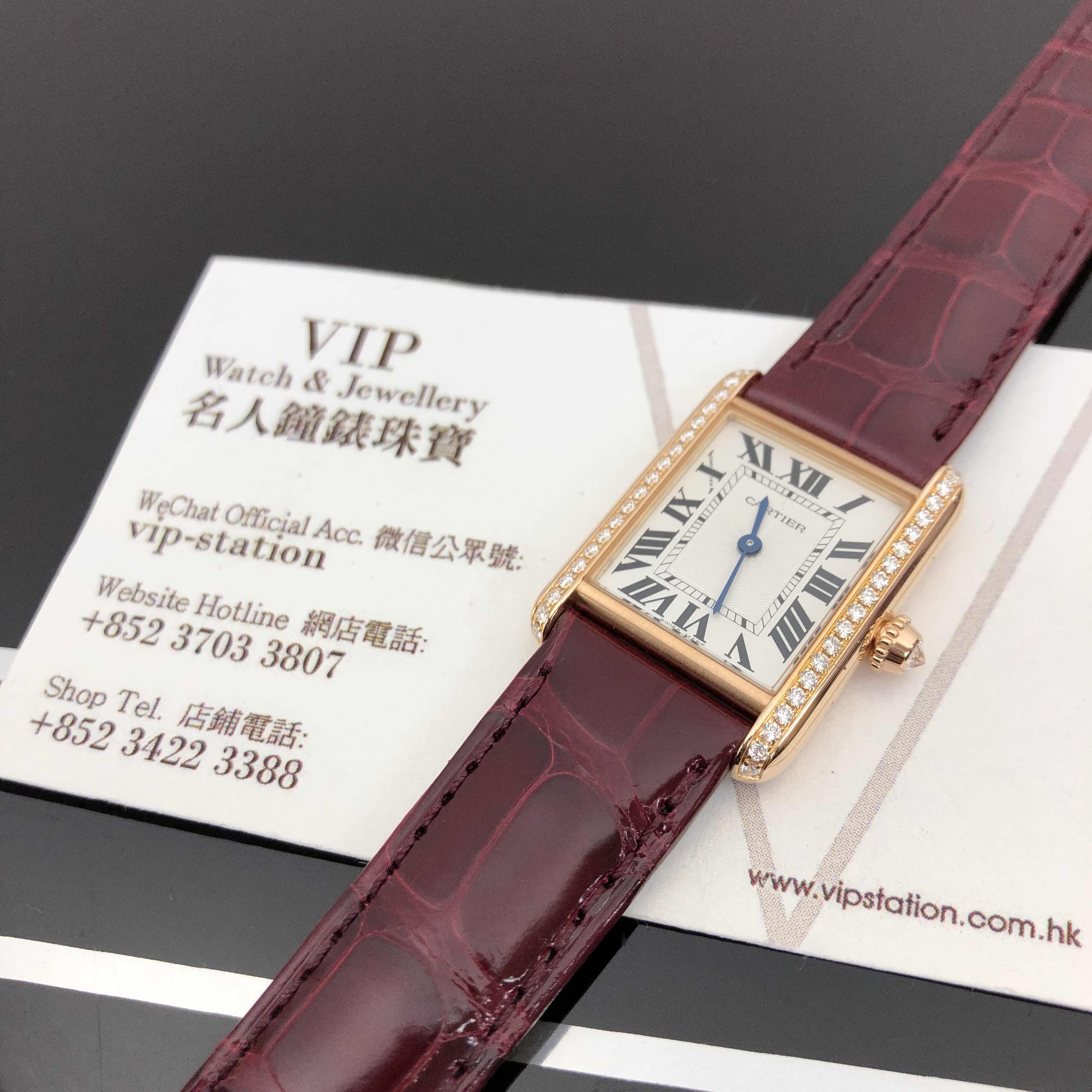 Cartier WJTA0010 TANK Manual Wind 18kt Rose Gold & Diamonds  Replica Watches - Image 5
