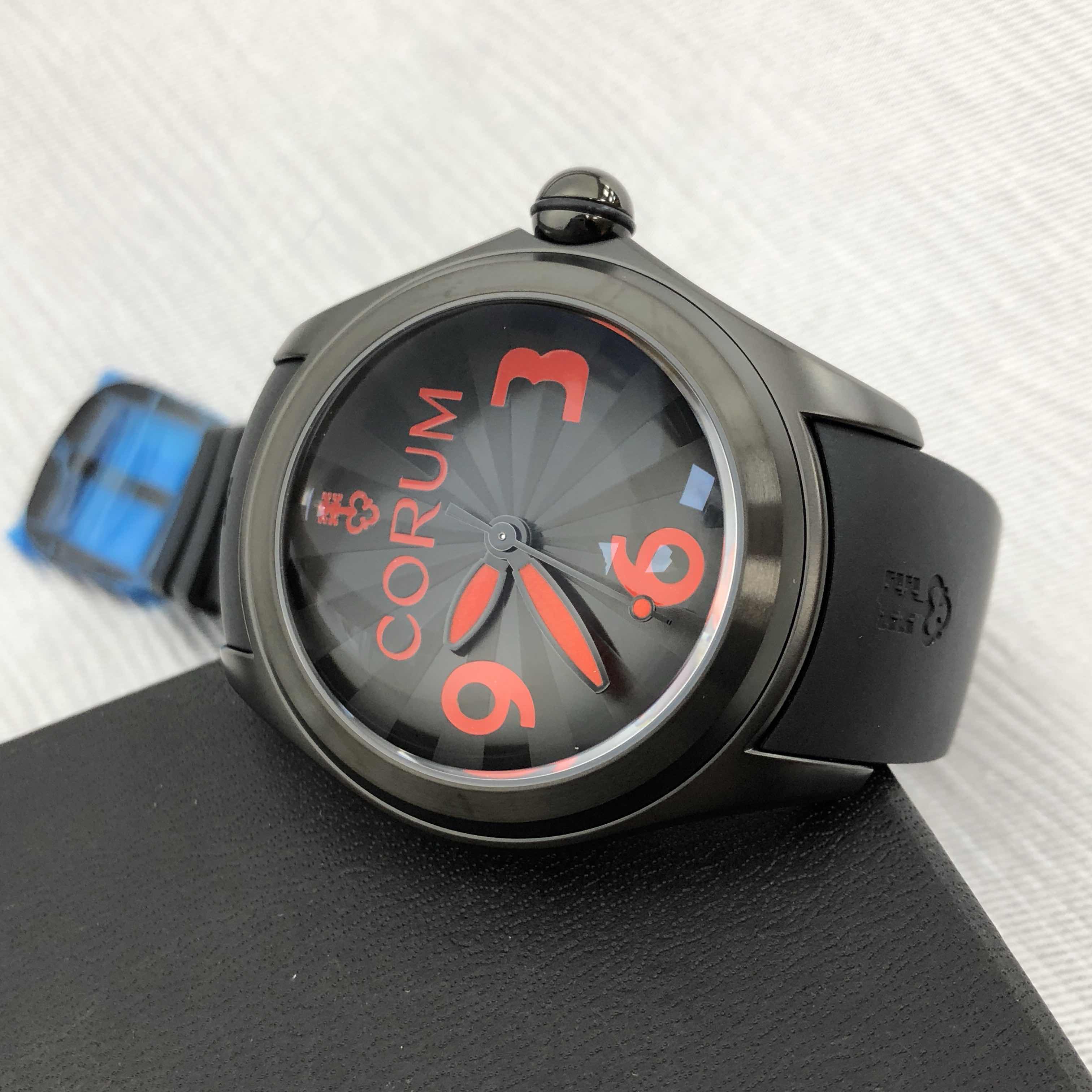 Corum 082.310.98/0371 BR01 Bubble Replica Watch, Automatic, Black Dial, Steel Case, Rubber Strap - Image 5