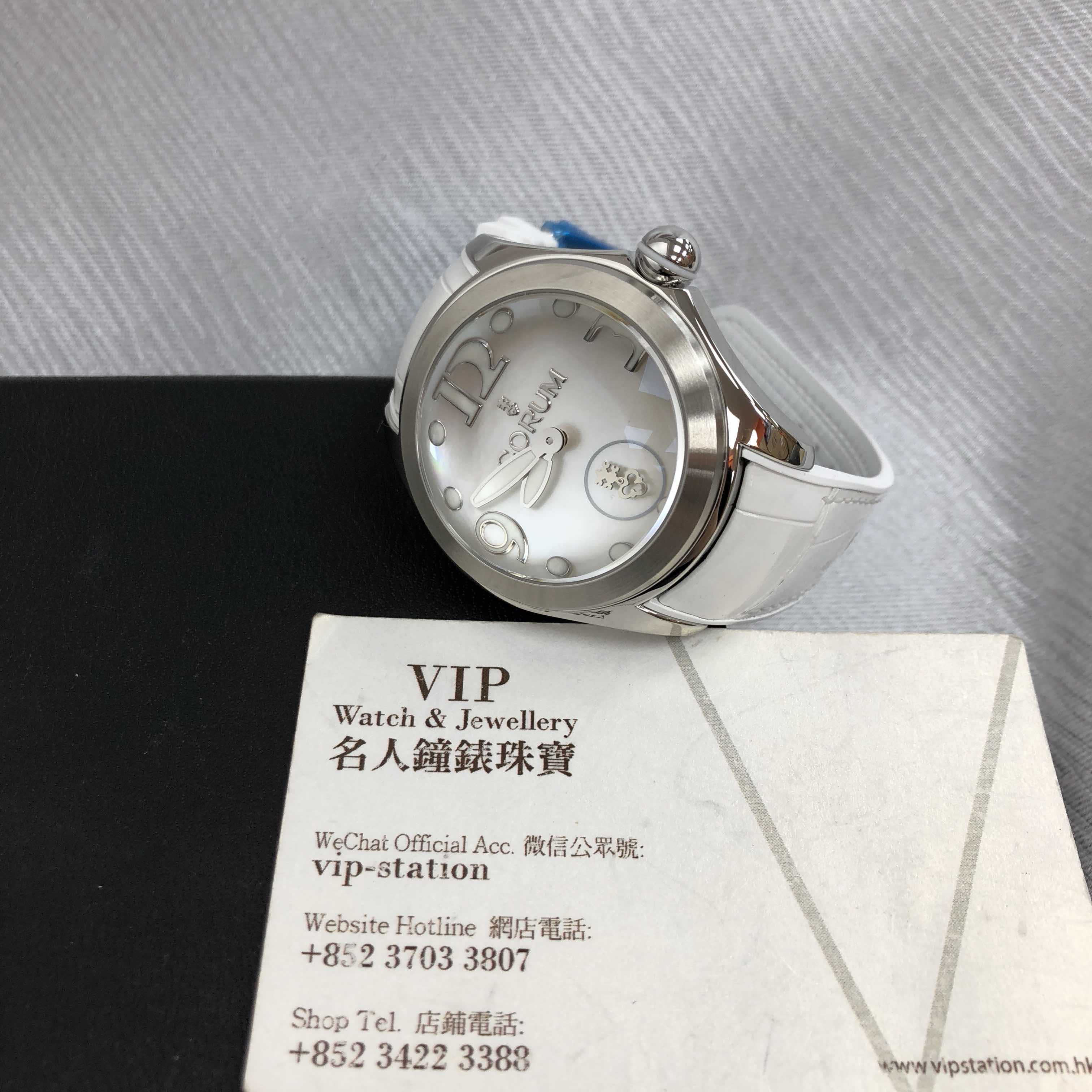 295.100.20/0009 PN04 - Corum Bubble Replica Watch - White Mother of Pearl Dial - Alligator Strap - Image 5