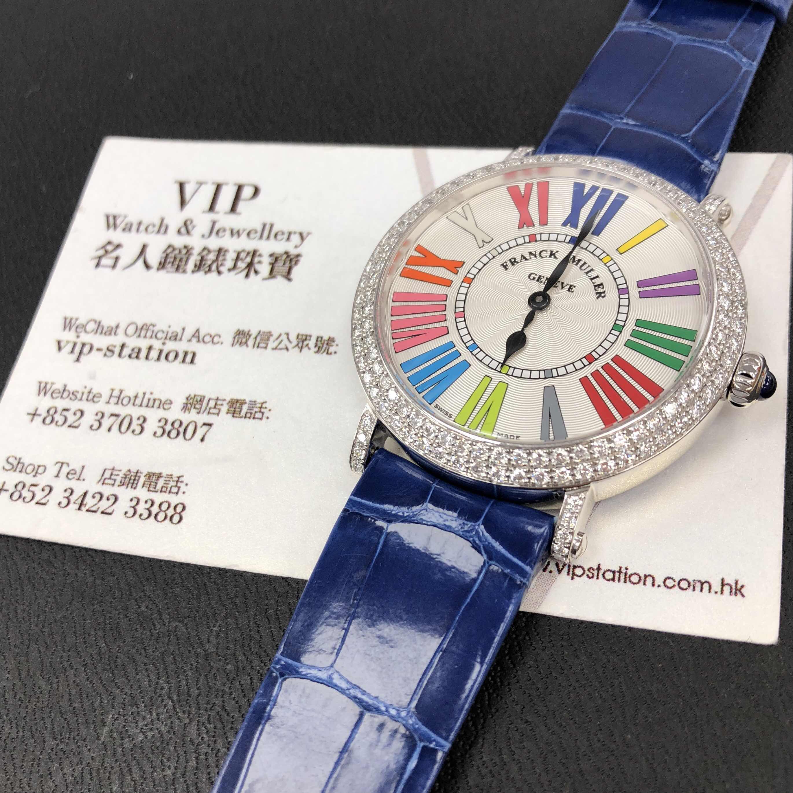 Franck Muller 8038 QZ COL DRM R D OG Replica Watch, Quartz Movement, White Dial, Blue Leather Strap - Image 5