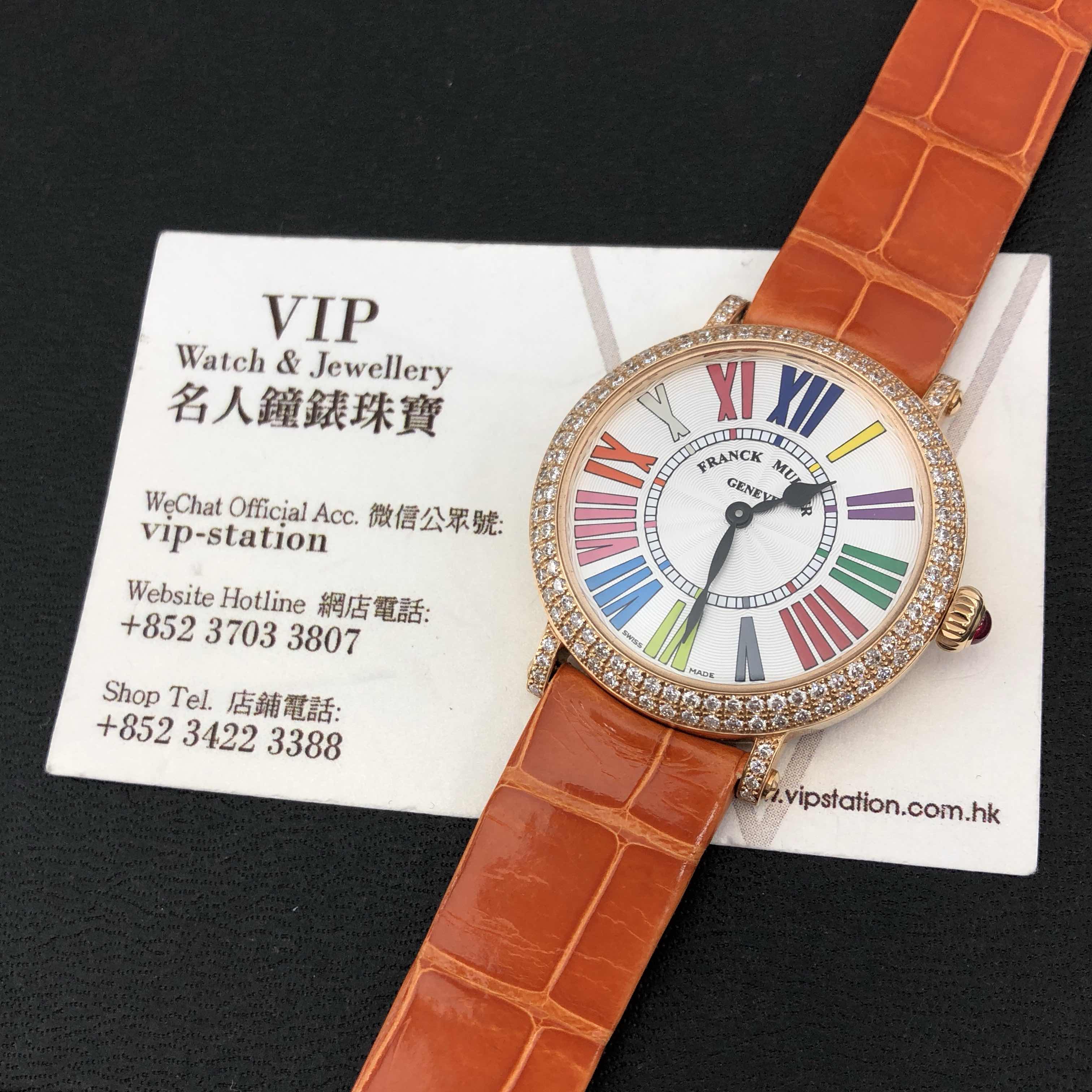 Franck Muller 8035 QZ COL DRM R D 5N - Replica Watch - Quartz - 18kt Rose Gold & Diamonds - White - Image 5