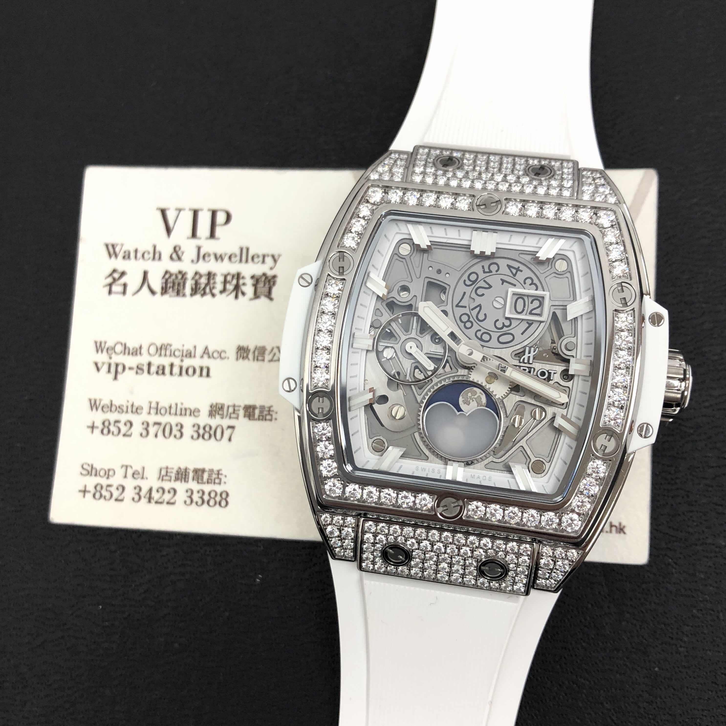 Hublot 647.NE.2070.RW.1604 Automatic Titanium Diamond Replica Watch - 42mm Silver Dial, White - Image 5