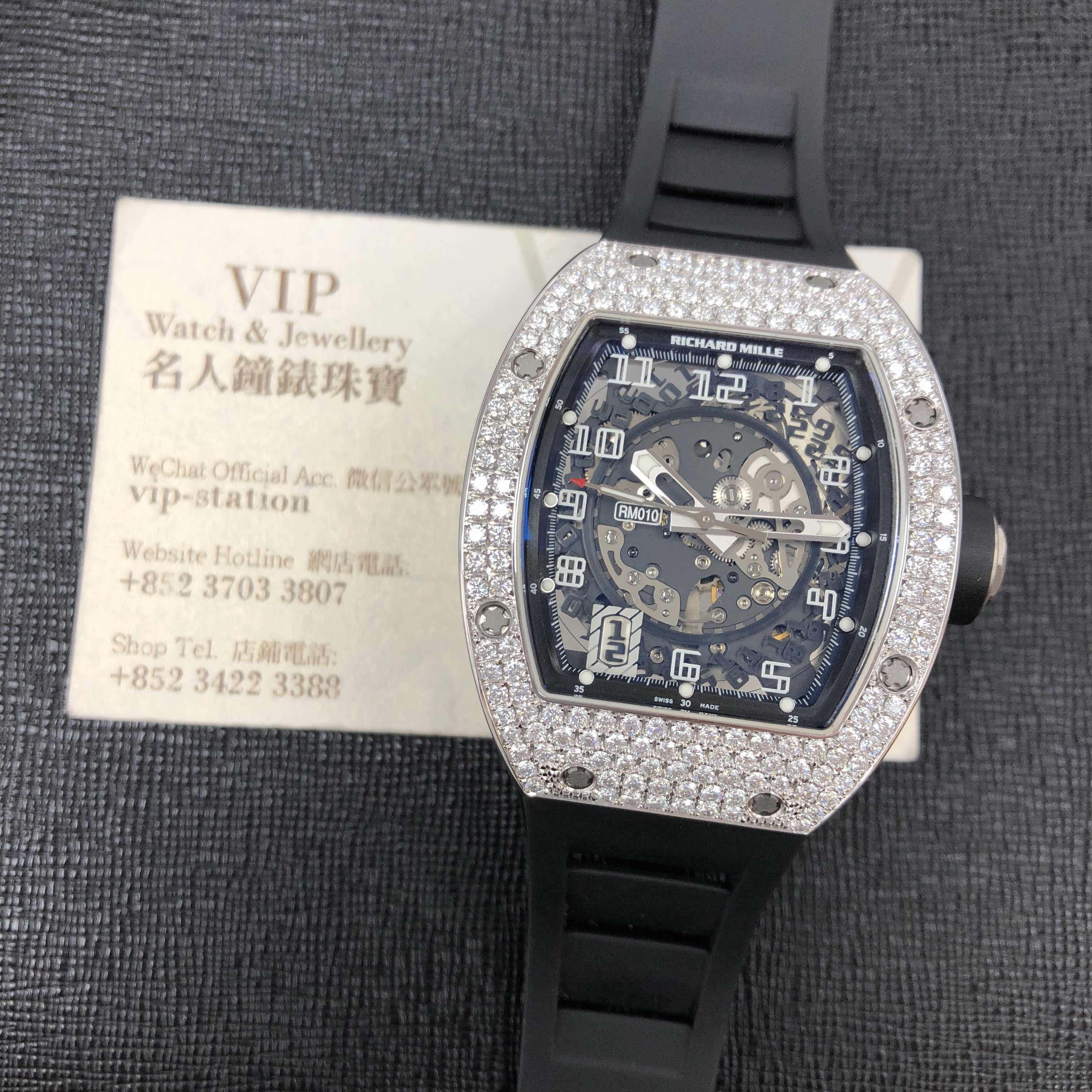 Richard Mille RM010 AH WG Replica Watch, Automatic, Black Dial, 18kt White Gold & Diamond Case - Image 5