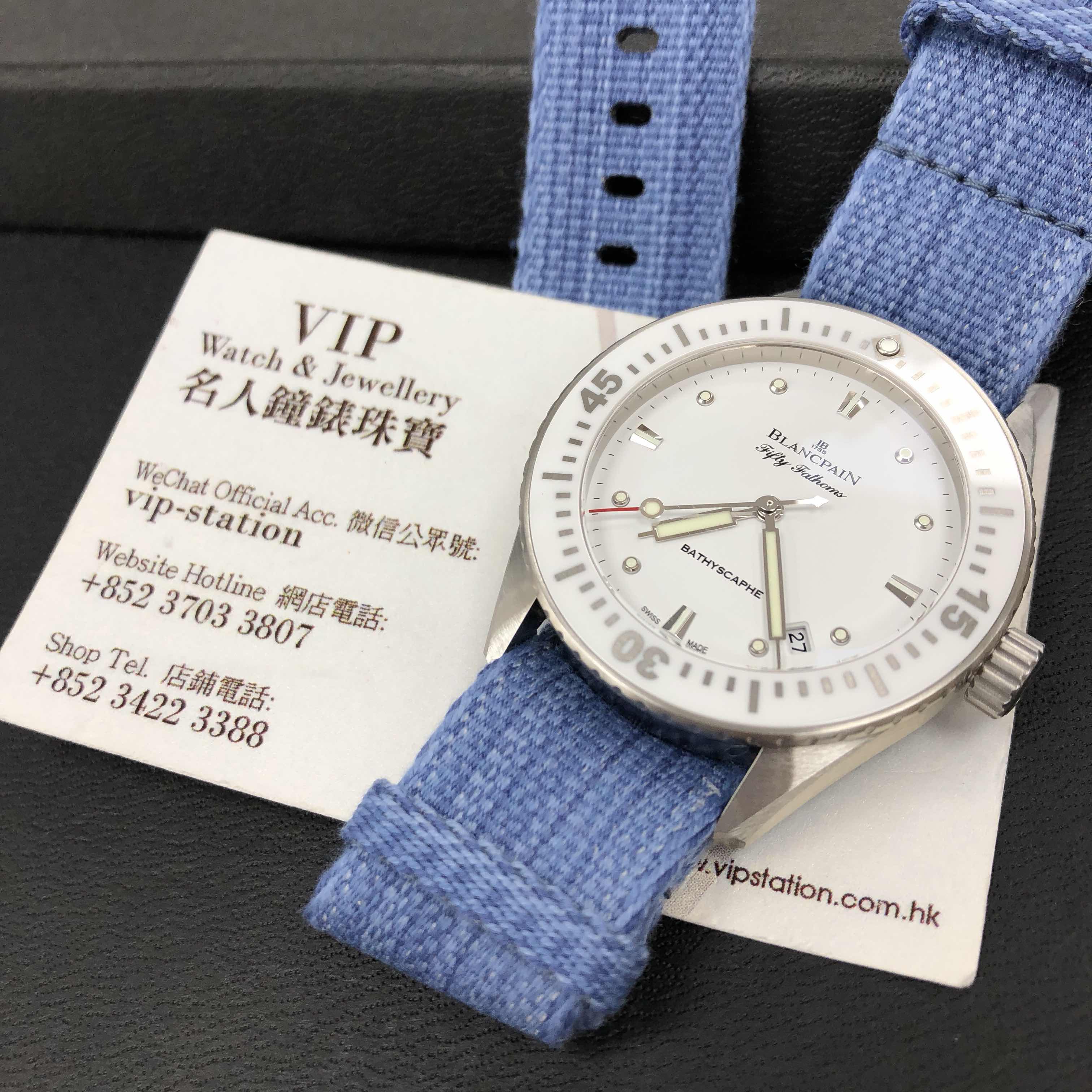 Blancpain 5100-1127-NAJ Fifty Fathoms Automatic White Dial Blue Canvas | Steel | Replica Watch - Image 5