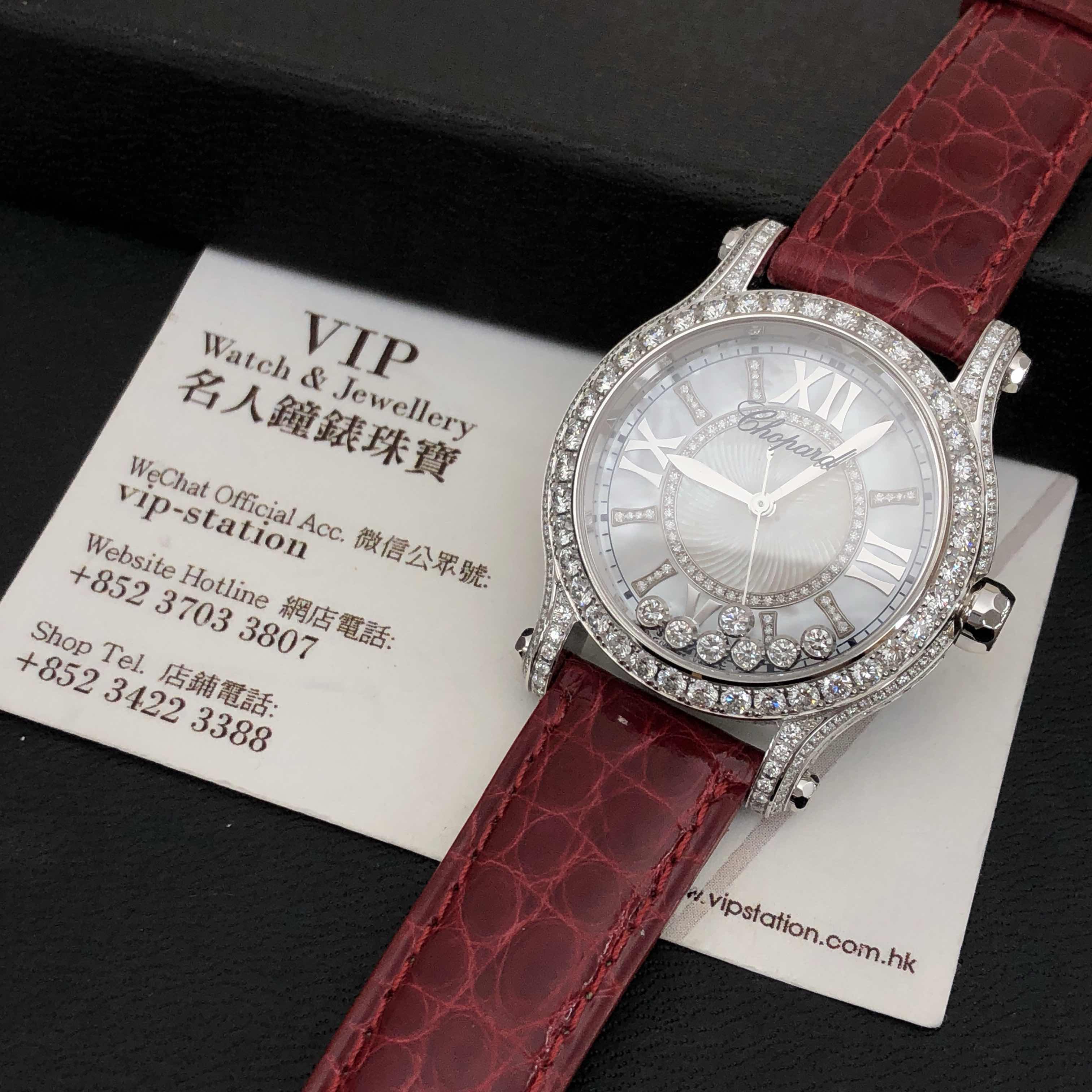Chopard 274891-1008 HAPPY SPORT AUTO 18kt White Gold Diamond Replica Watch - Image 5