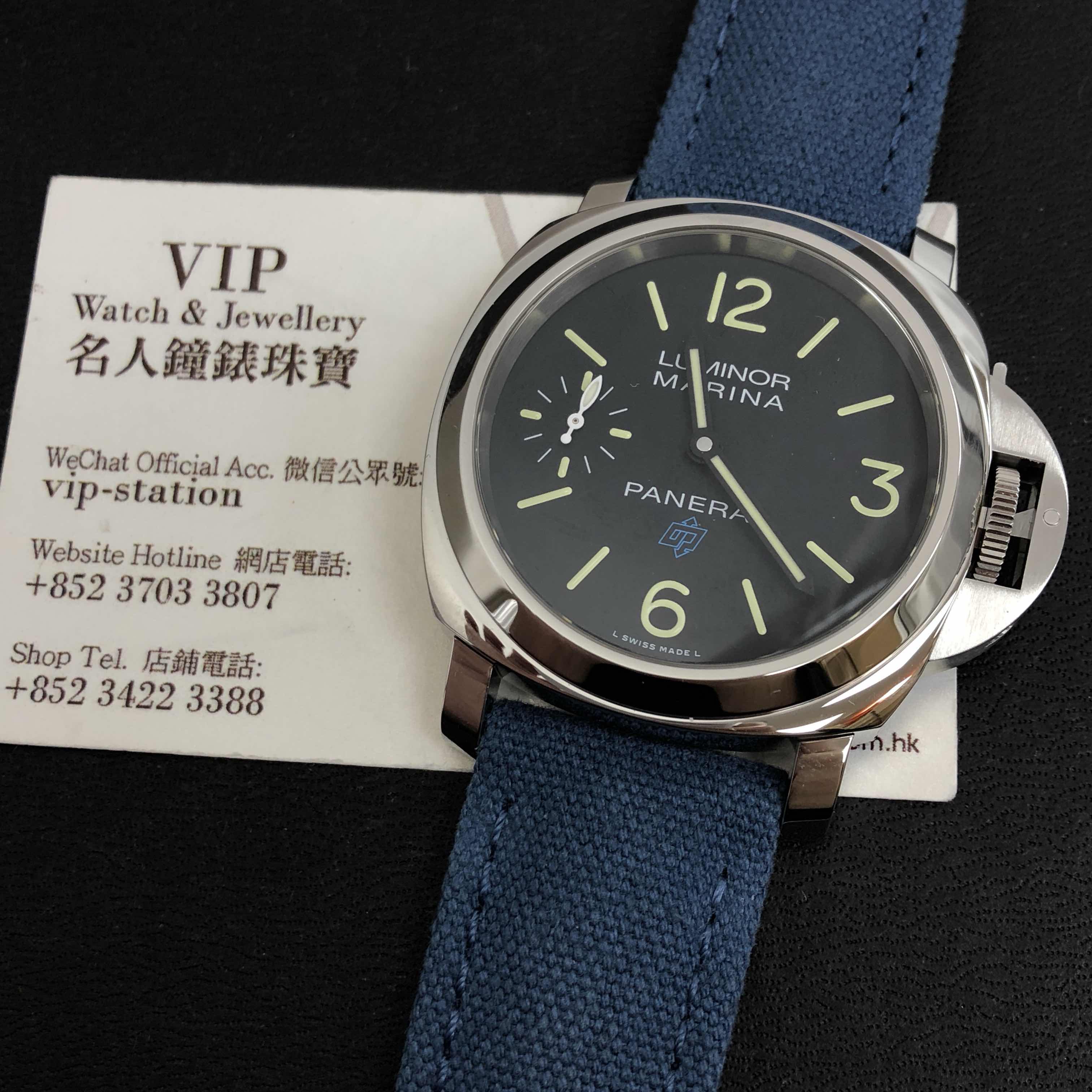 Panerai PAM00777 Luminor Replica Watch, Manual Wind, Black Dial, Blue Fabric Strap - Image 5