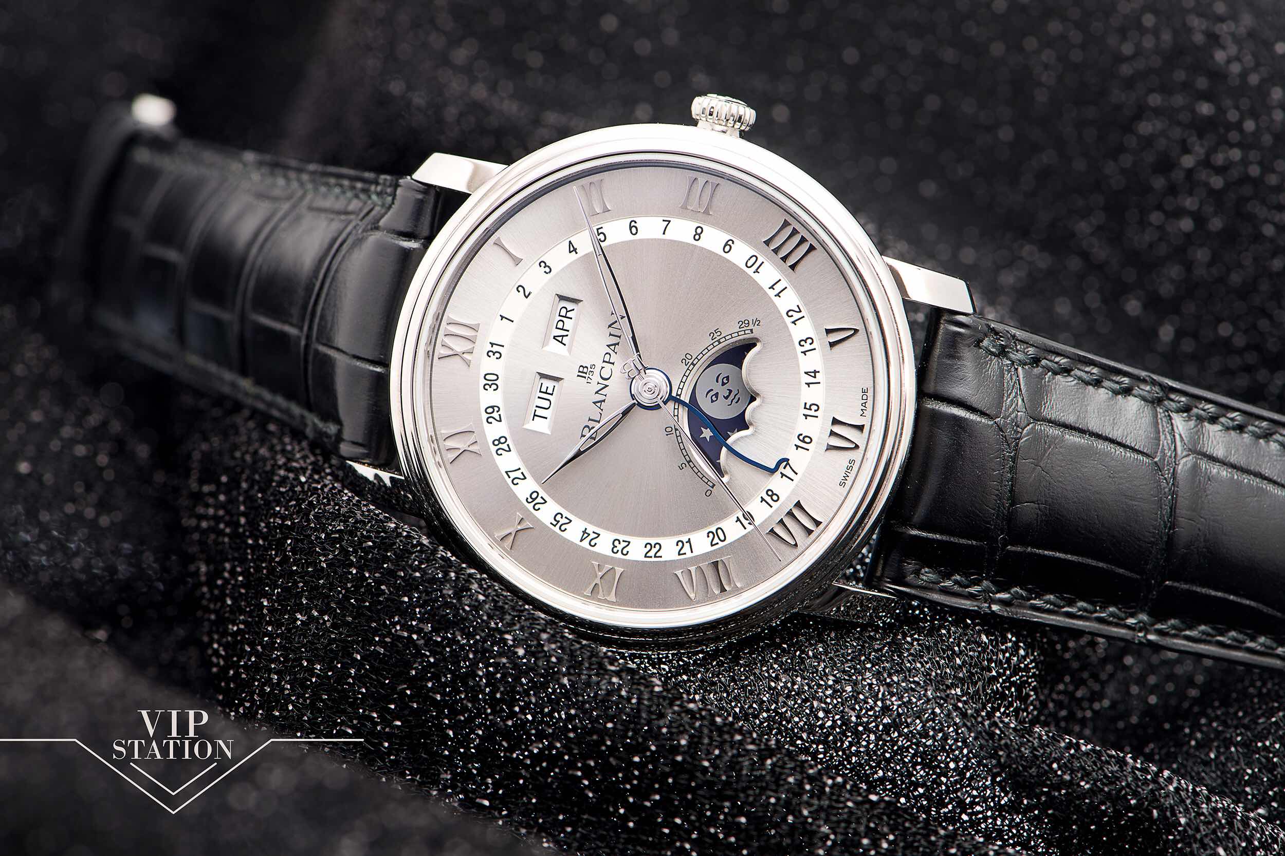 Blancpain 6654-1113-55B Villeret | Automatic | Steel | Gray Dial | Alligator Strap | Replica Watch - Image 5