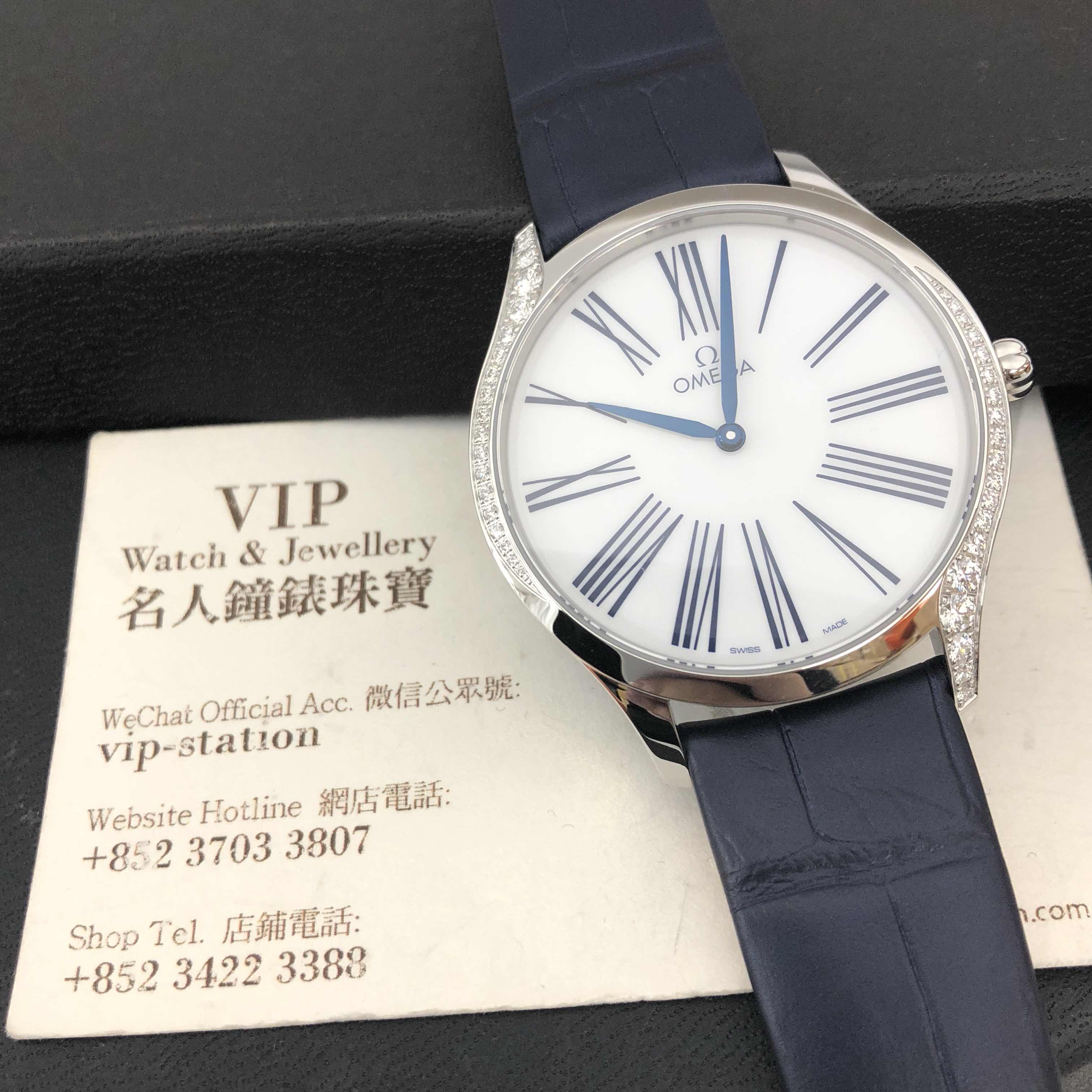 Omega 428.18.39.60.04.001 DE VILLE Quartz Stainless Steel Replica Watch - White Dial, Blue Leather - Image 5