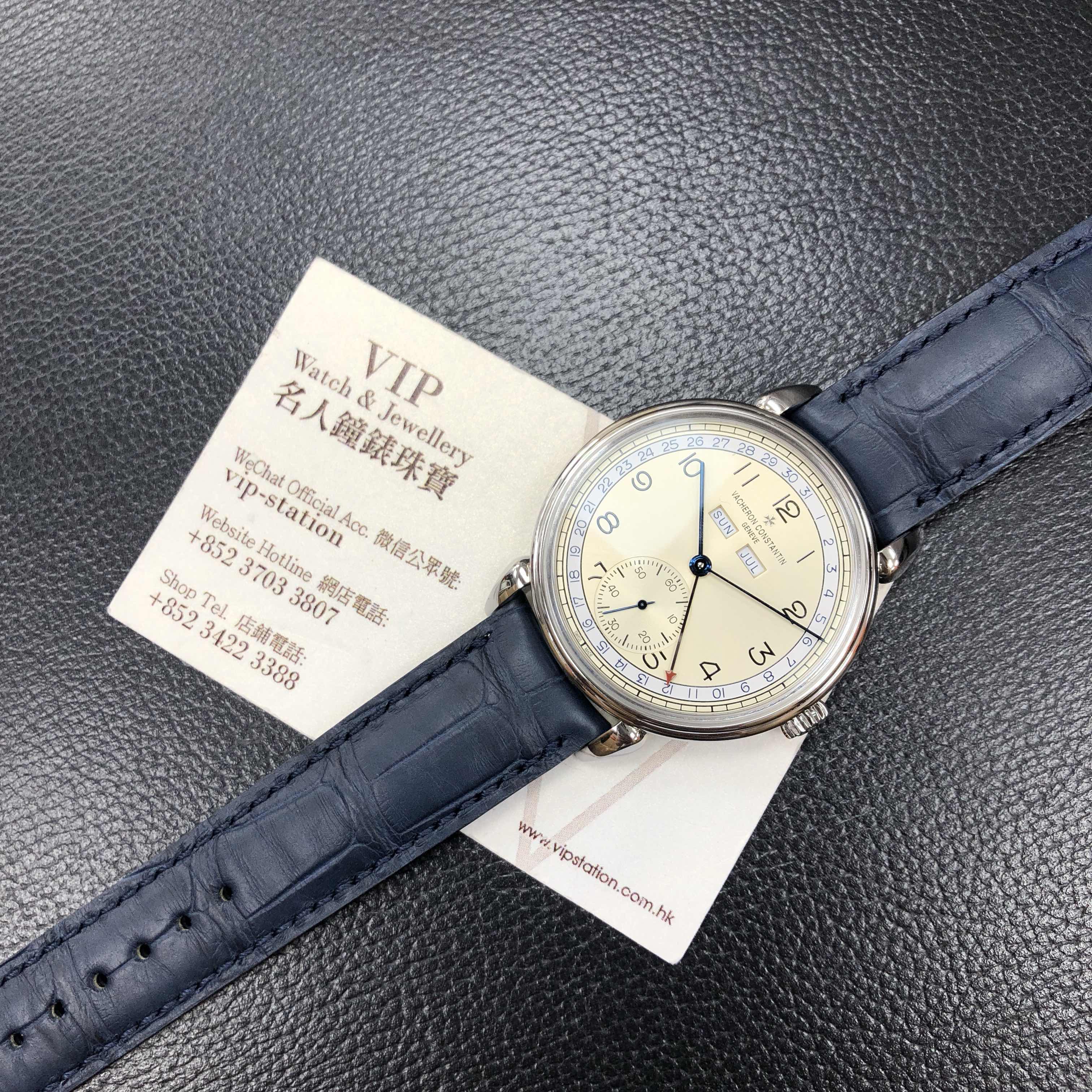 Vacheron Constantin 3110V/000A-B426 Historiques Manual Wind Steel White Dial Blue Leather Replica - Image 5