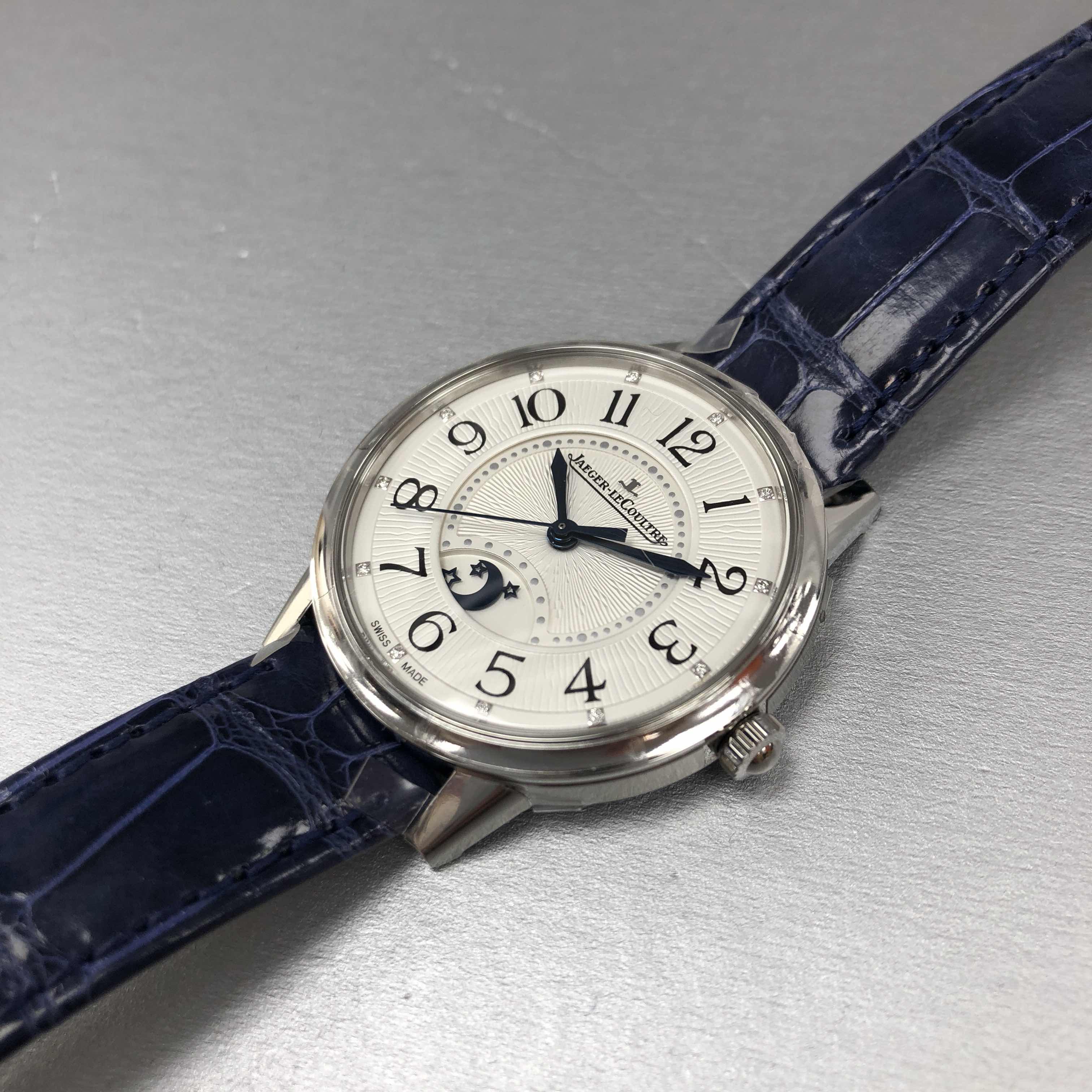 - JAEGER-LECOUTRE Q3448410 RENDEZ VOUS AUTO STEEL REPLICA WATCH - WHITE DIAL, BLUE LEATHER STRAP - Image 5