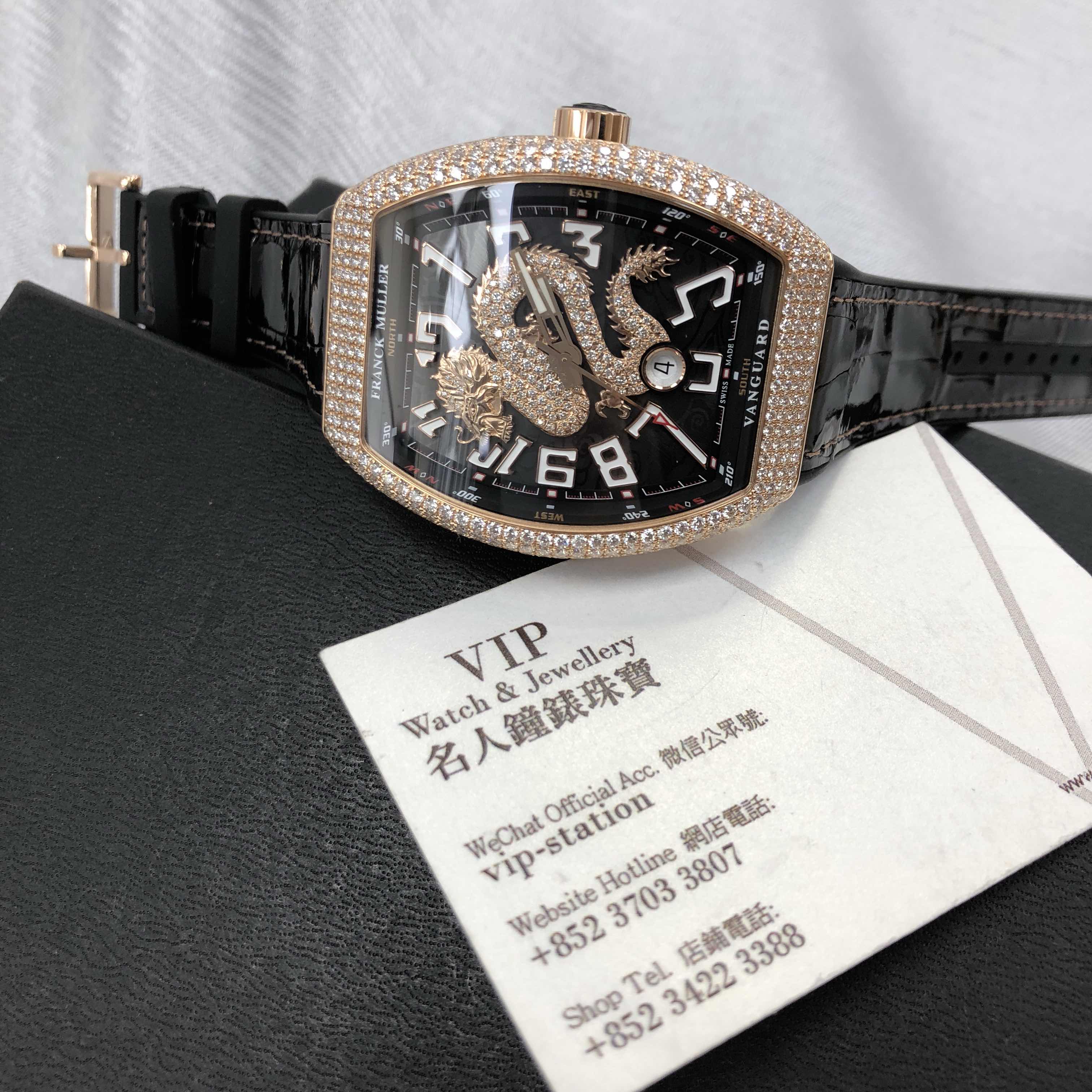 Franck Muller V 45 SC DT D DRGCD 5N.NR Replica Watch, Automatic, 18kt Rose Gold & Diamonds Case - Image 5