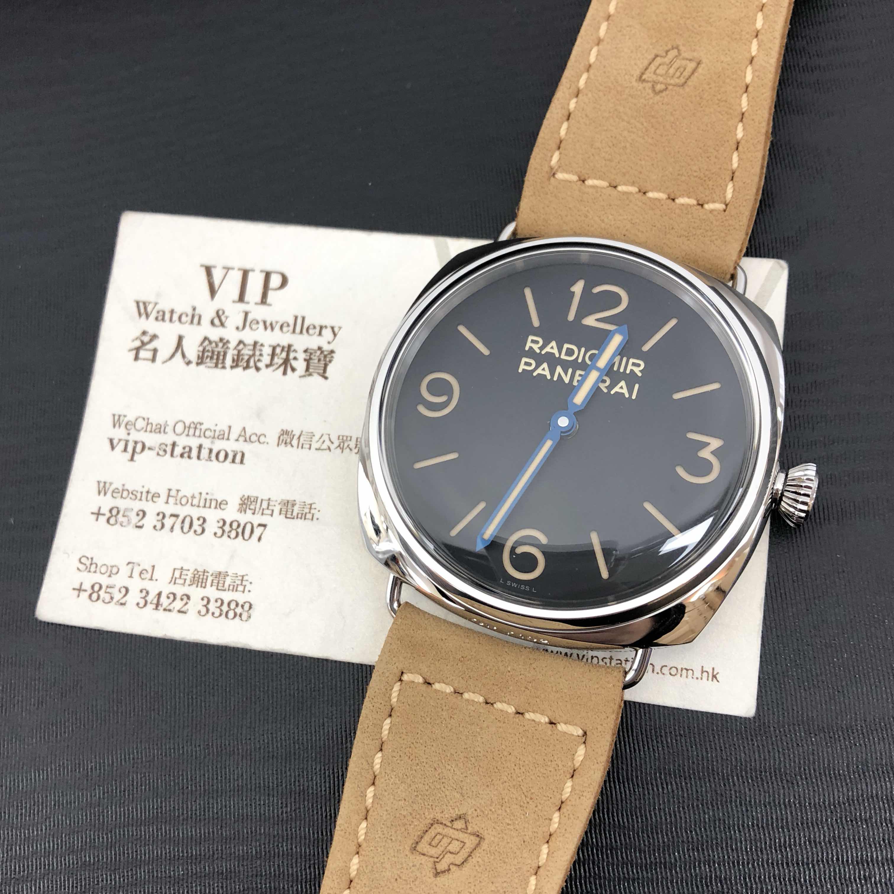 Panerai PAM00720 RADIOMIR Manual Wind Stainless Steel Case Replica Watch - Black Dial, Brown - Image 5