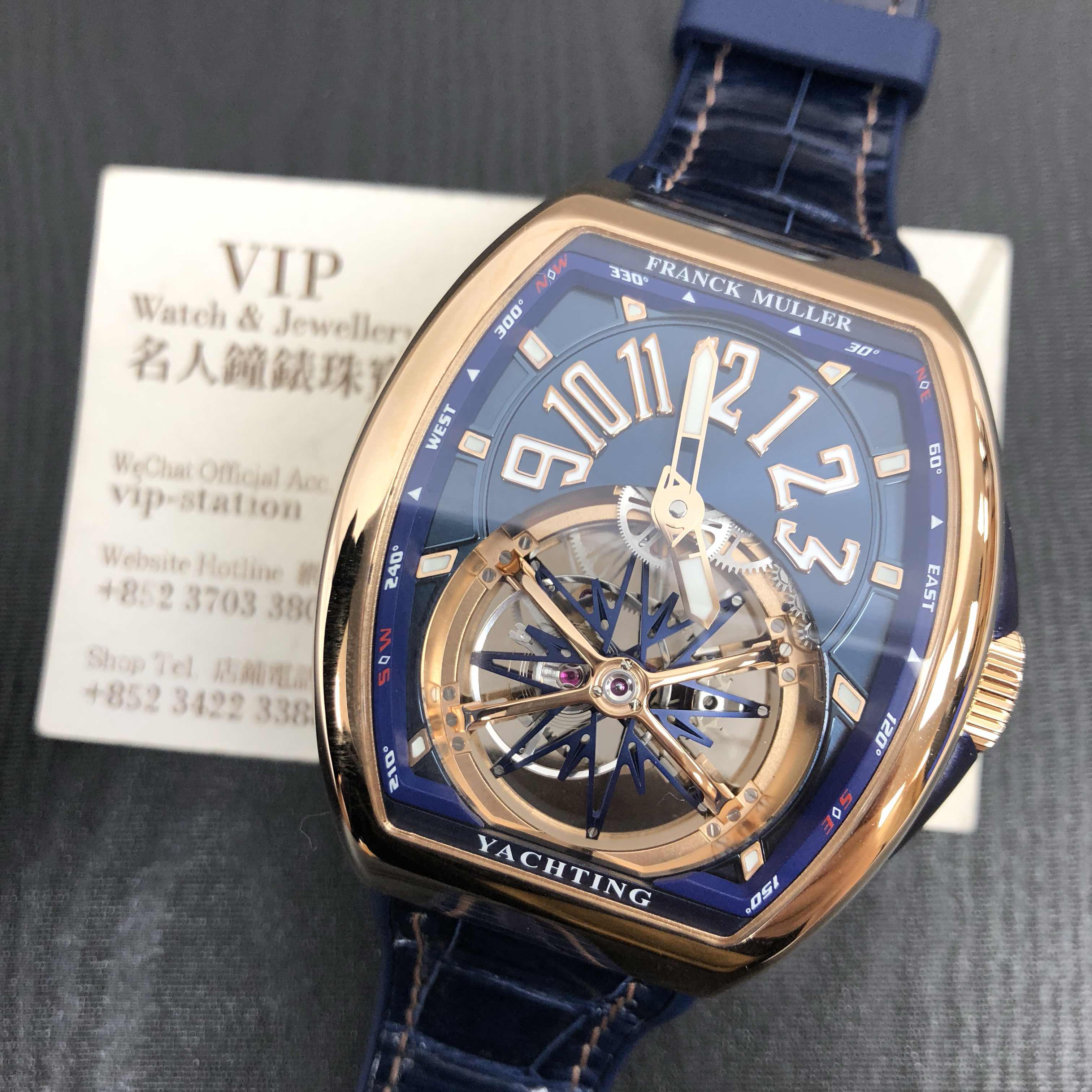 Franck Muller V 45 T GRAVITY CS YACHTING 5N.BL - Manual Wind - 18kt Rose Gold Case - Replica Watch - Image 5