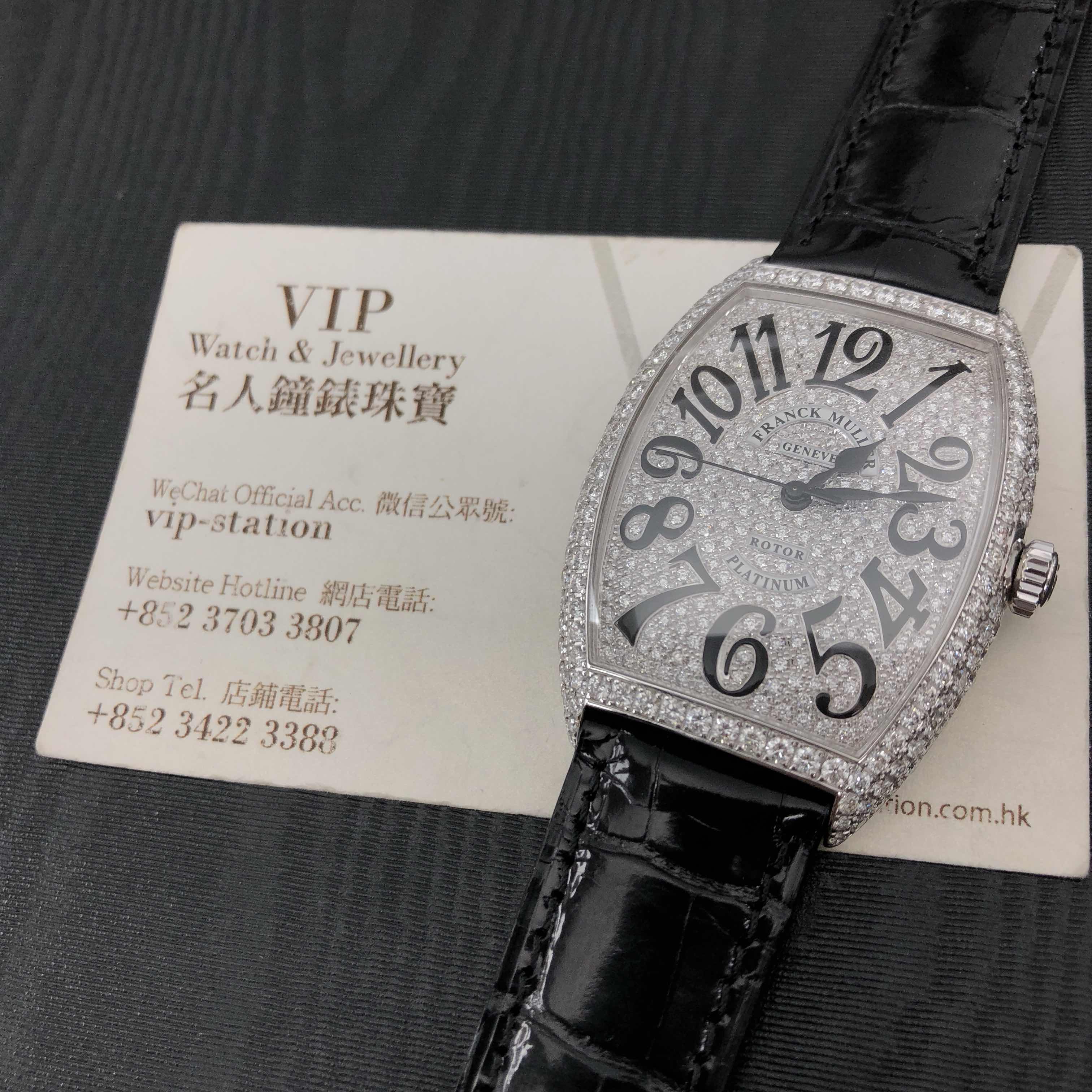 Franck Muller 6850 SC D CD OG Replica Watch, 18kt White Gold & Diamond Case, Silver Dial - Image 5