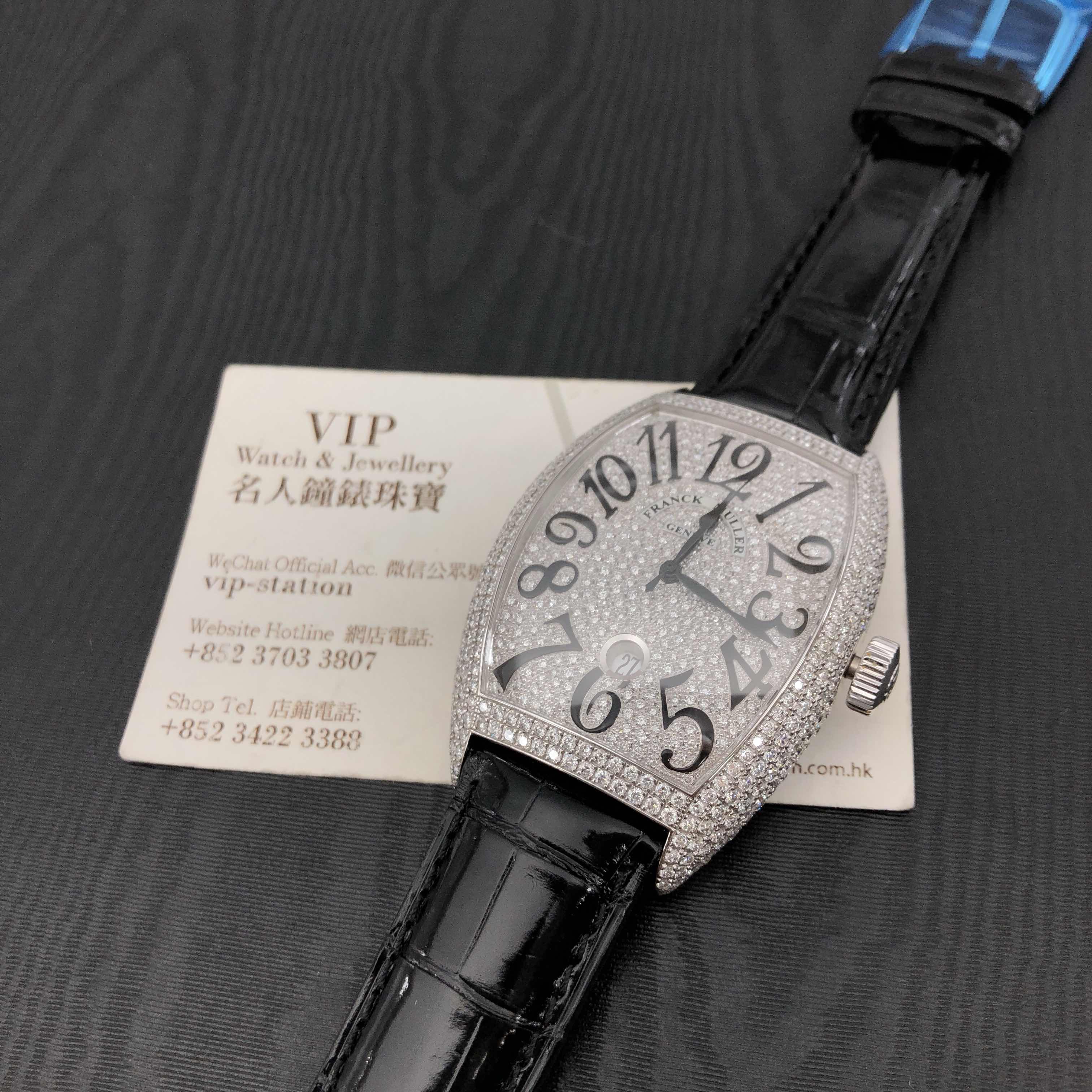 Franck Muller 8880 SC DT D6 CD OG - Replica Watch - Automatic - 18kt White Gold & Diamond - Black - Image 5