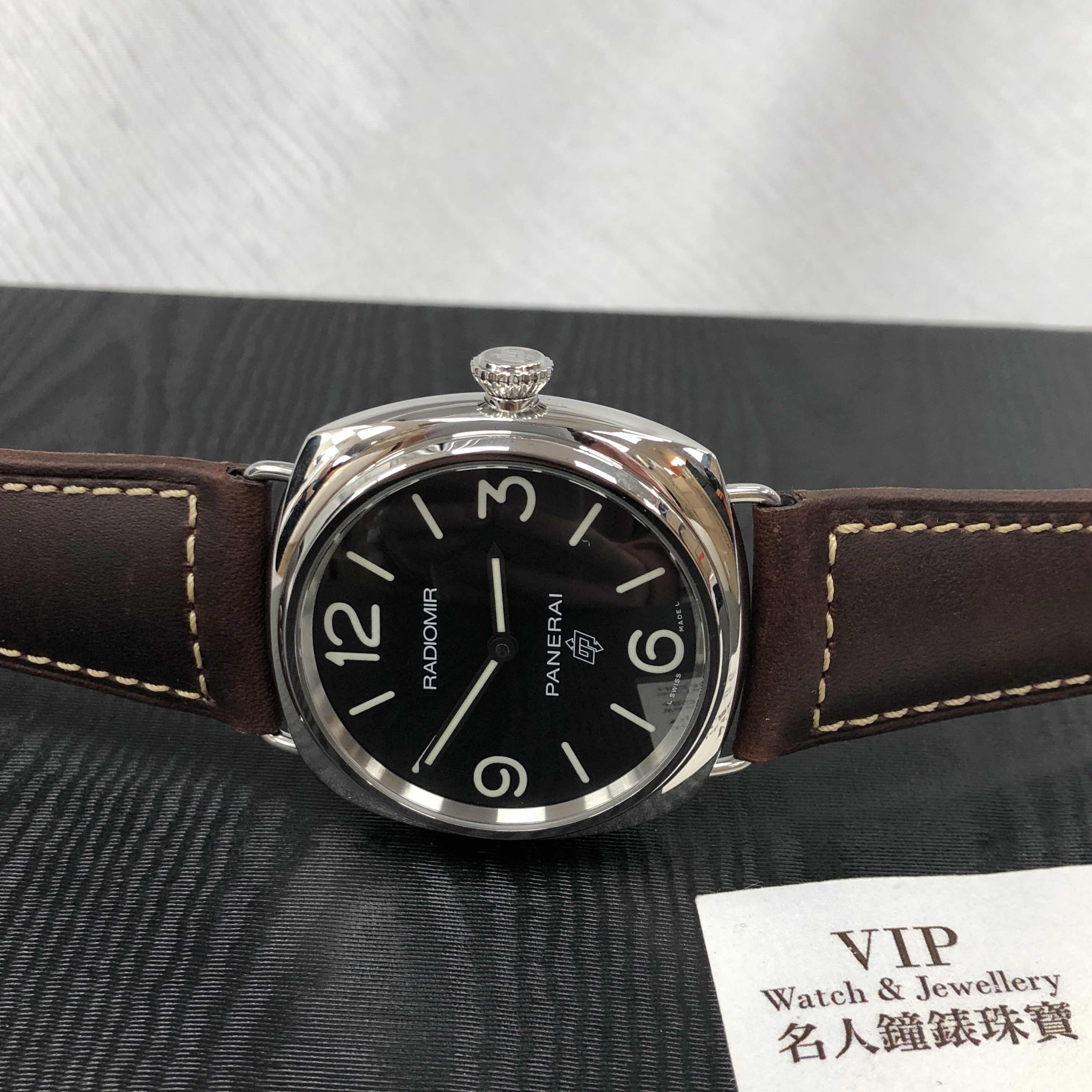 Panerai PAM00753 RADIOMIR Manual Wind Stainless Steel Replica Watch - Black Dial, Brown Leather - Image 5