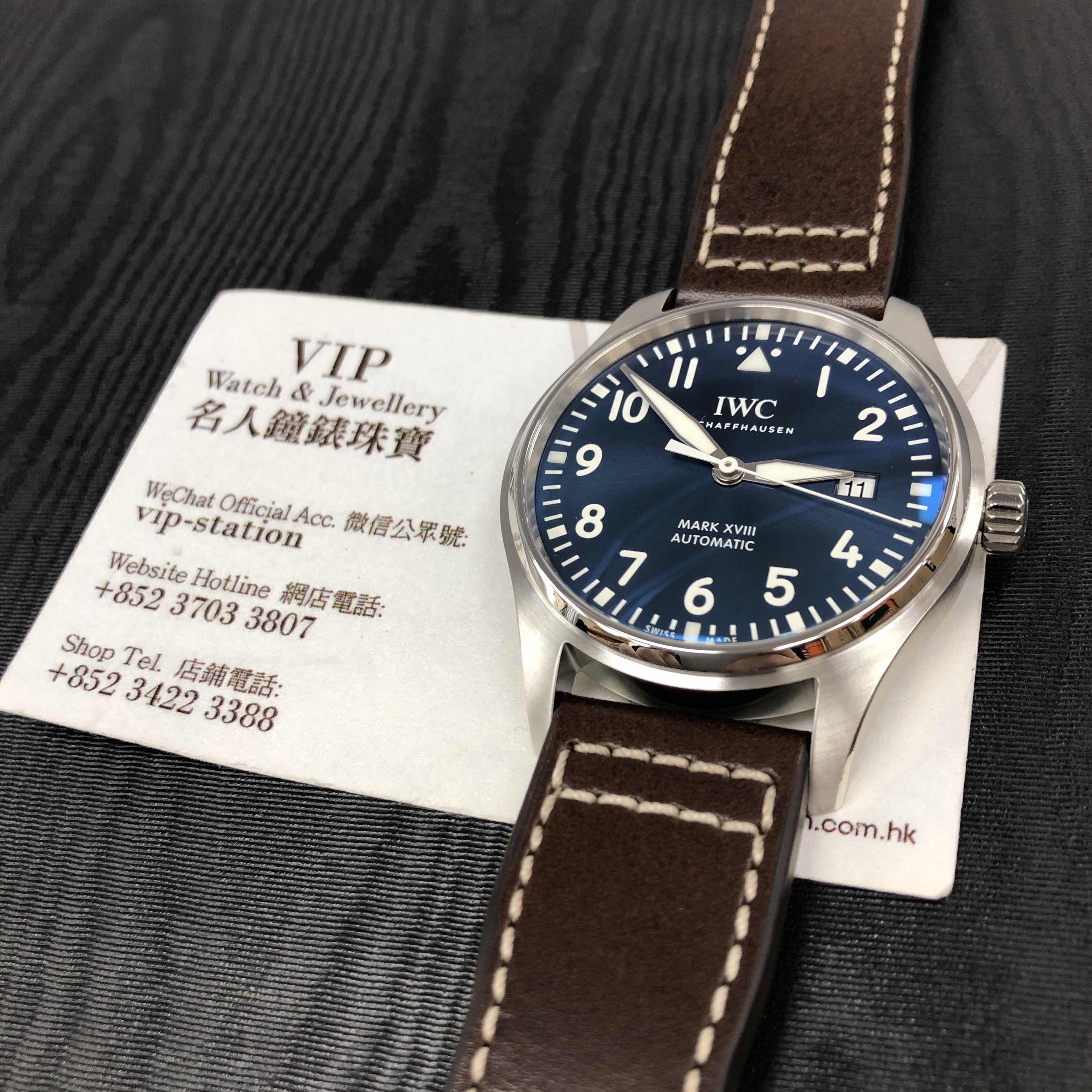 IWC IW327010 Replica Watch, Blue Dial, Stainless Steel Case, Brown Cowhide Strap, Automatic - Image 5