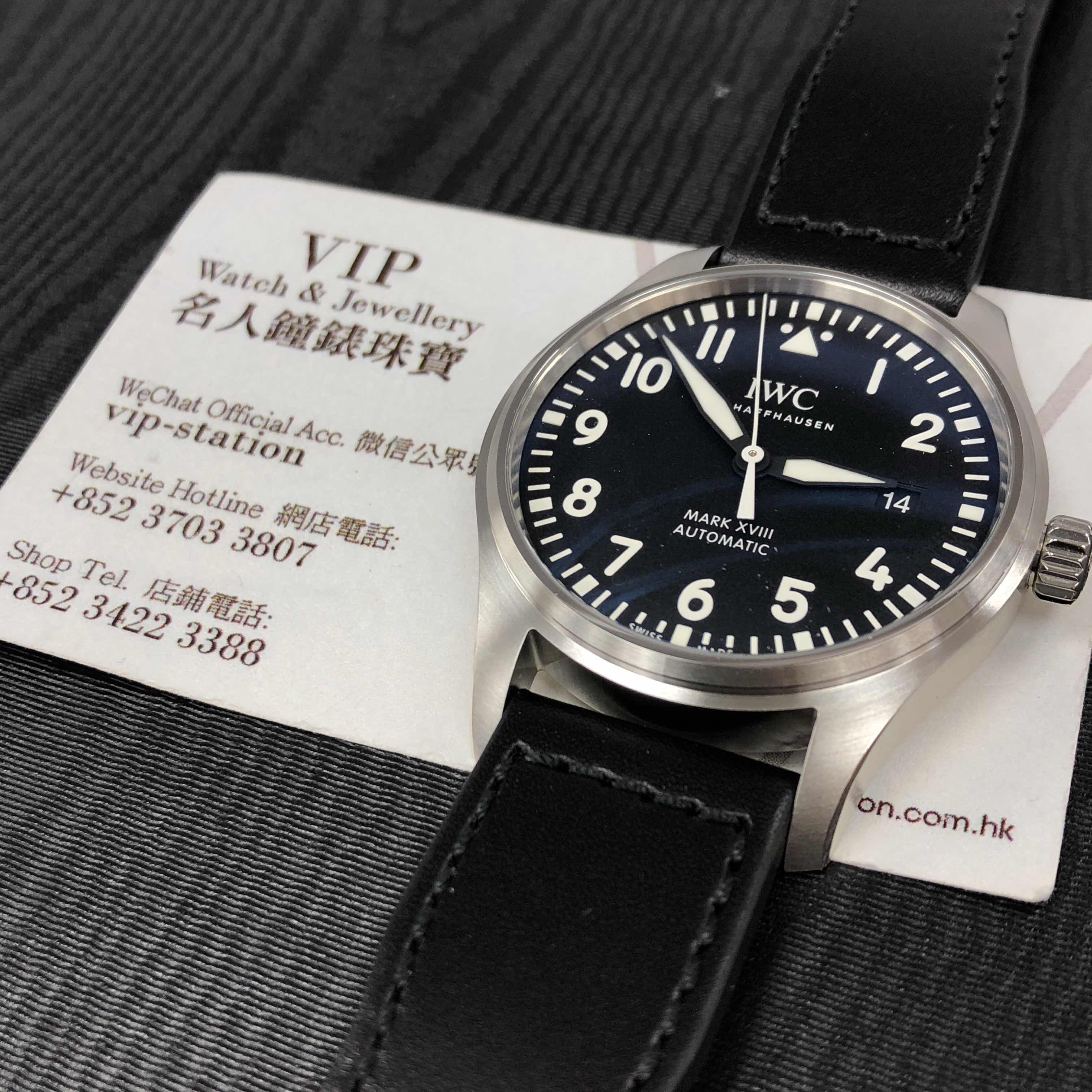 IWC IW327009 Pilots Automatic Stainless Steel Replica Watch Black Dial Cowhide Strap - Image 5