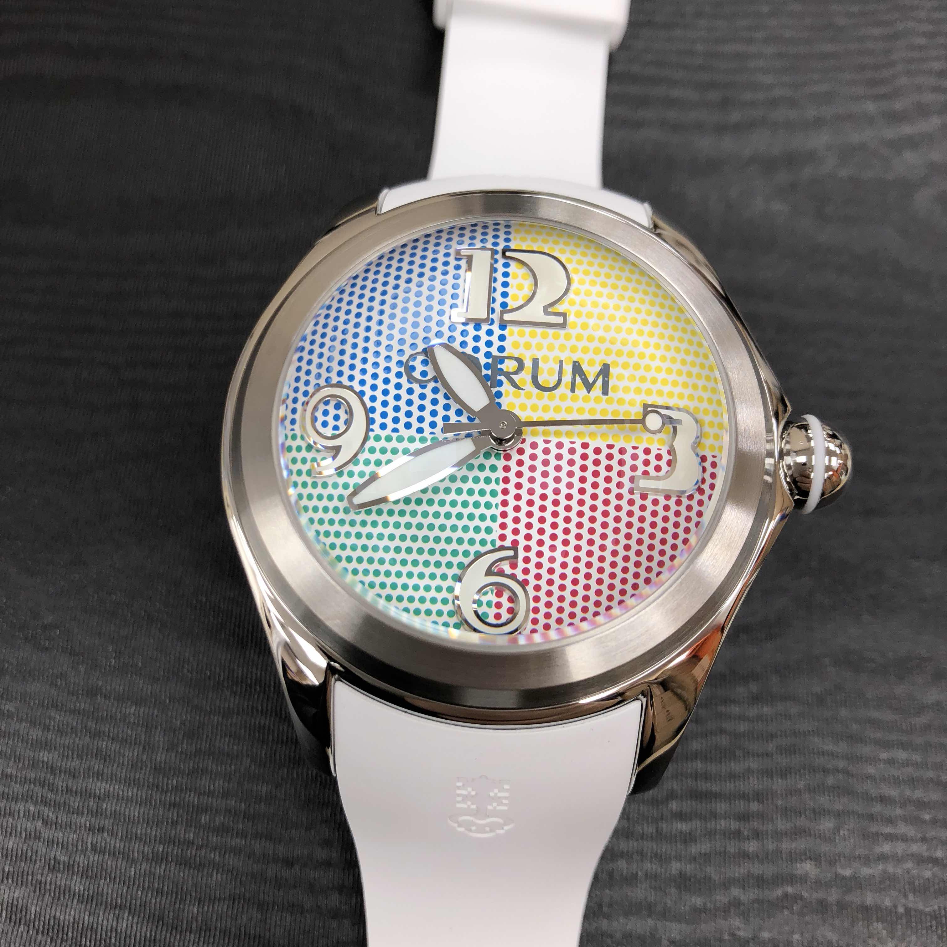 Corum 082.310.20/0379 QU02 Bubble Automatic Stainless Steel Multi-Color Dial Rubber Strap Replica - Image 5